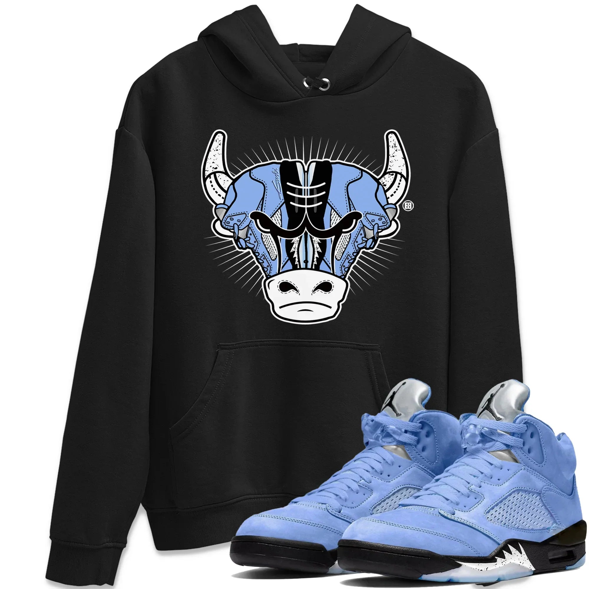 snkmatch Bull Head Unisex Tops - Air Jordan 5 UNC