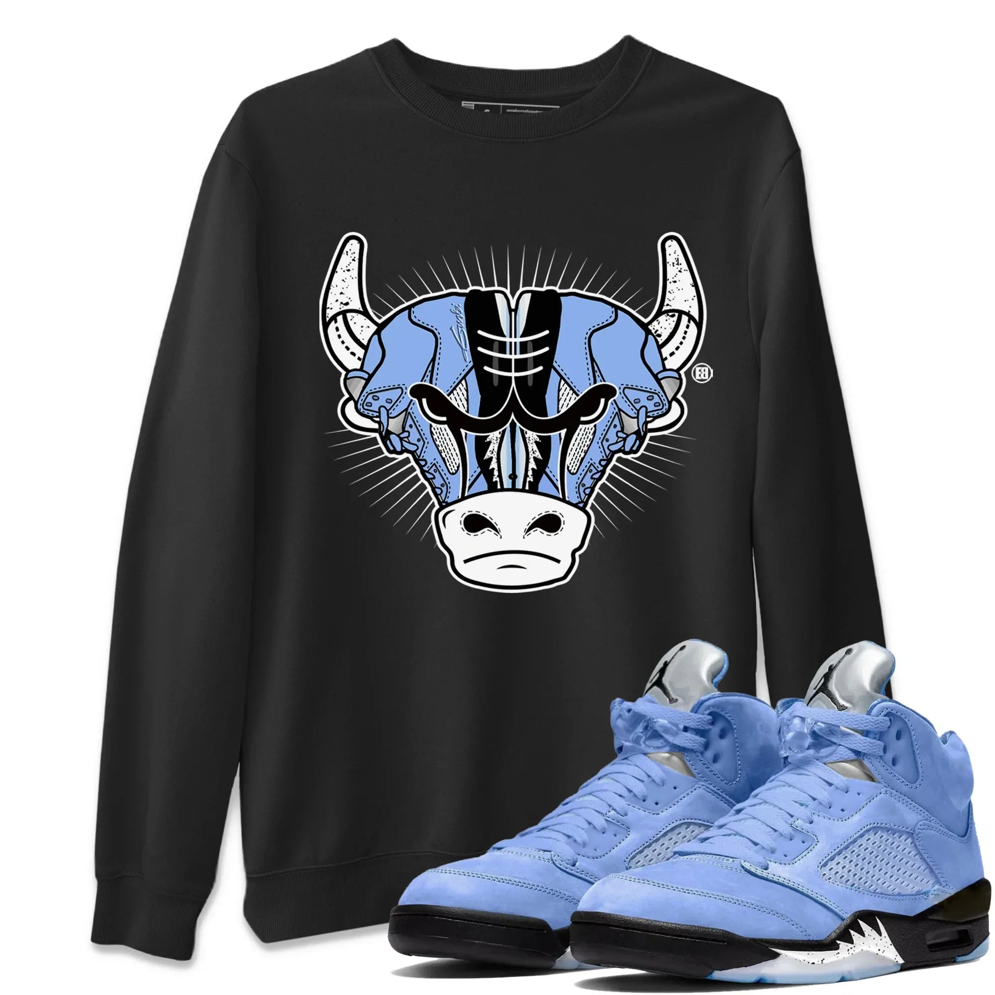 snkmatch Bull Head Unisex Tops - Air Jordan 5 UNC
