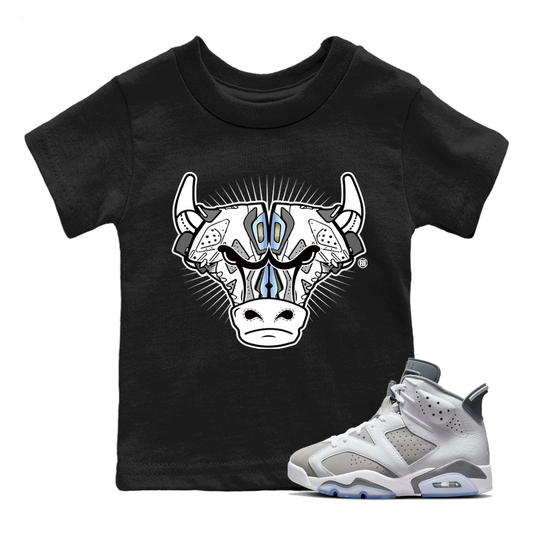 snkmatch Bull Head Kids Tops - Air Jordan 6 Cool Grey