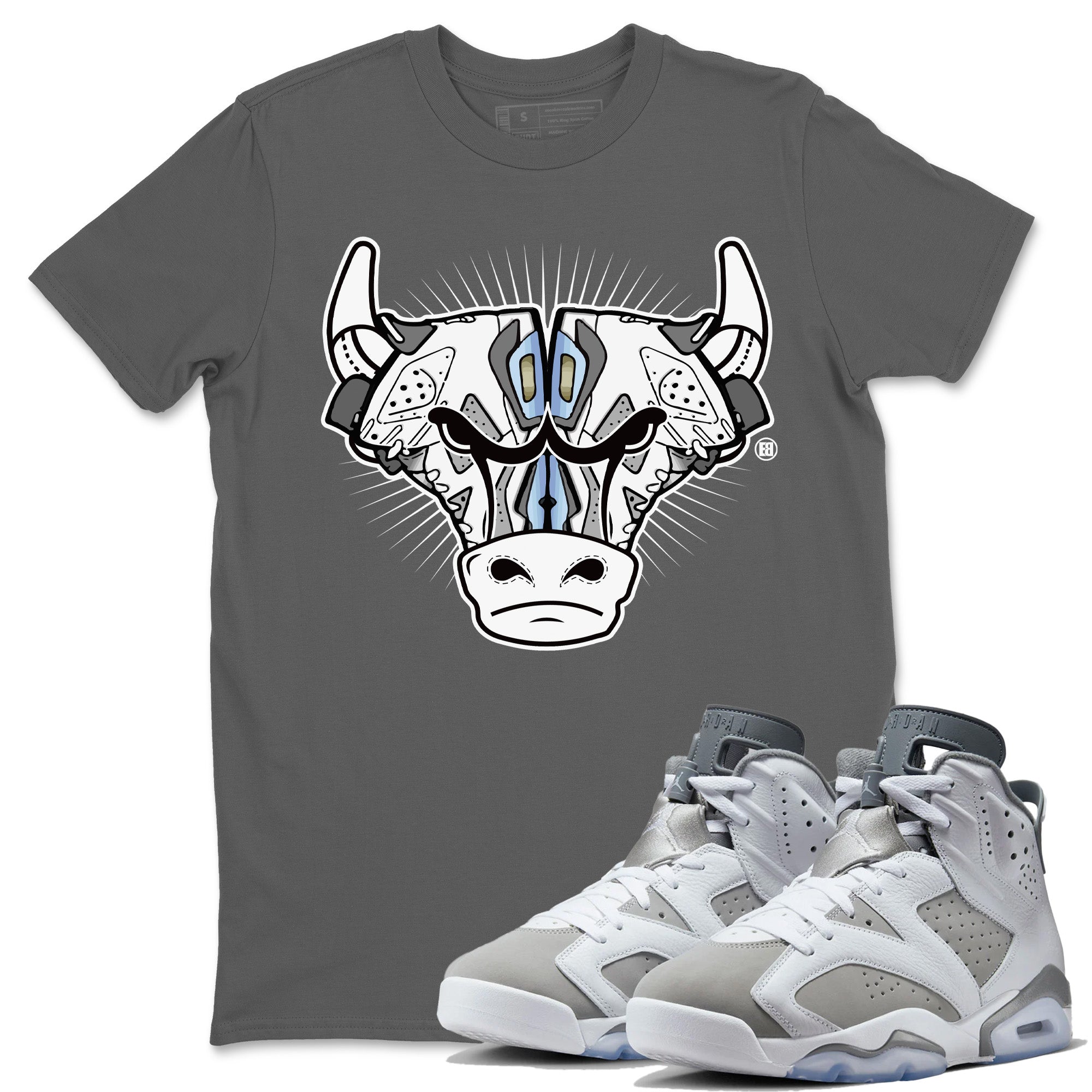 snkmatch Bull Head Unisex Tops - Air Jordan 6 Cool Grey