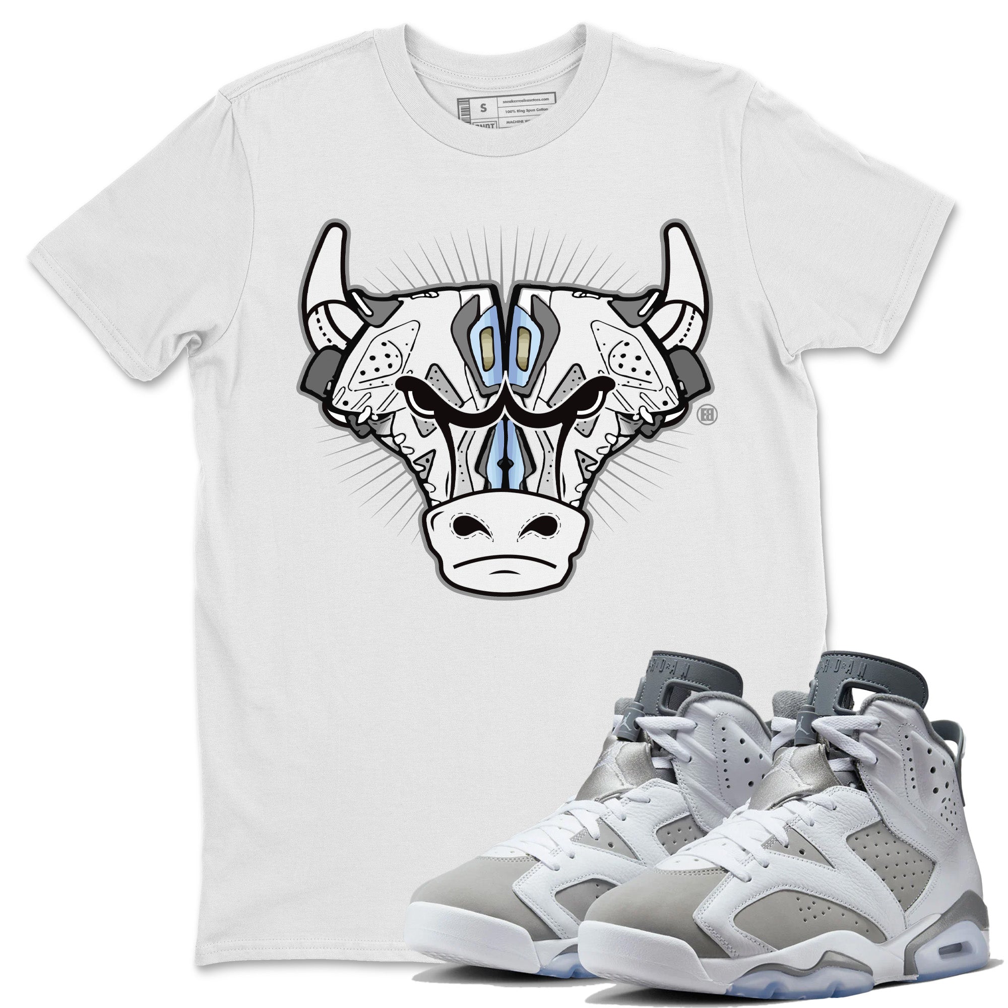 snkmatch Bull Head Unisex Tops - Air Jordan 6 Cool Grey