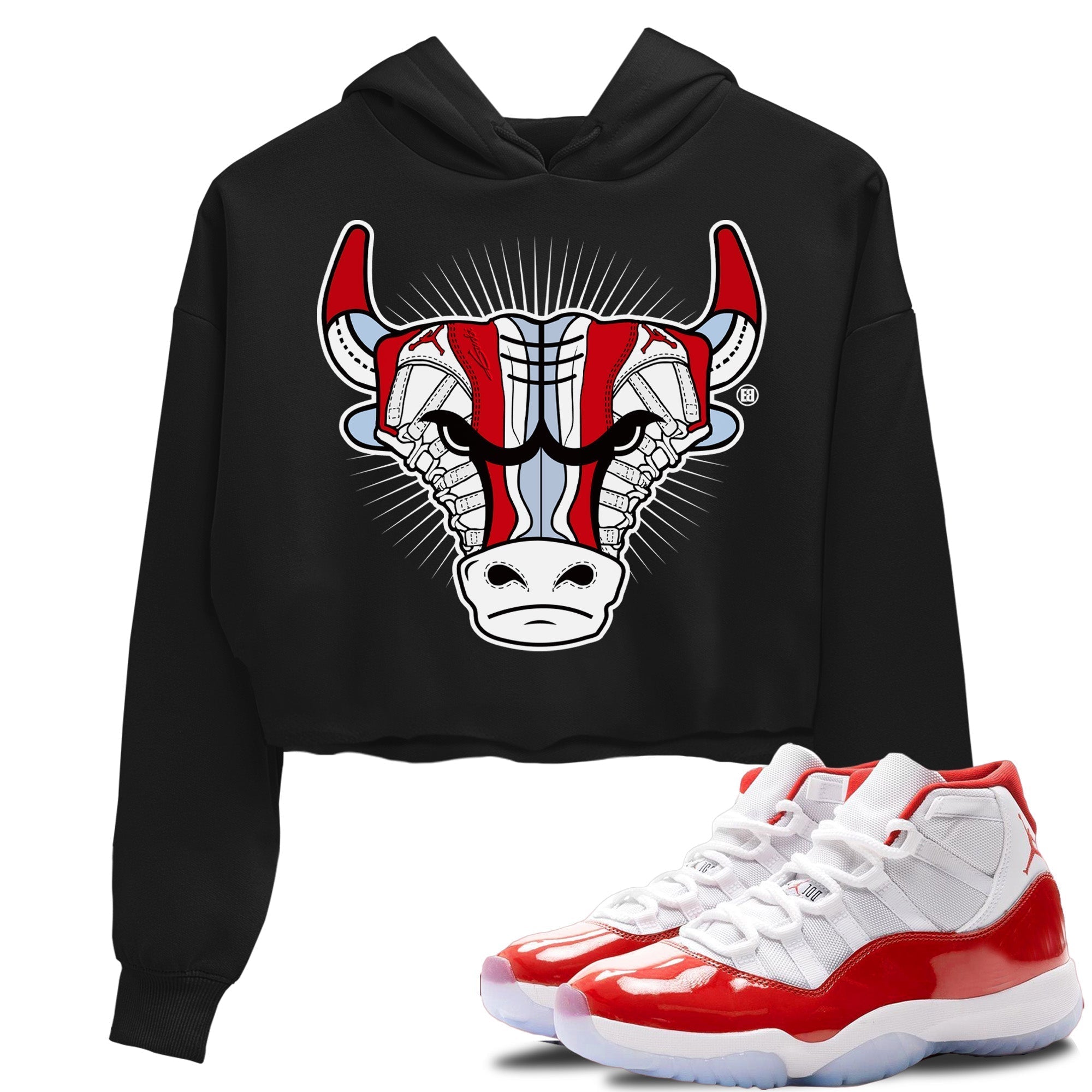 snkmatch Bull Head Women's Tops - Air Jordan 11 Cherry