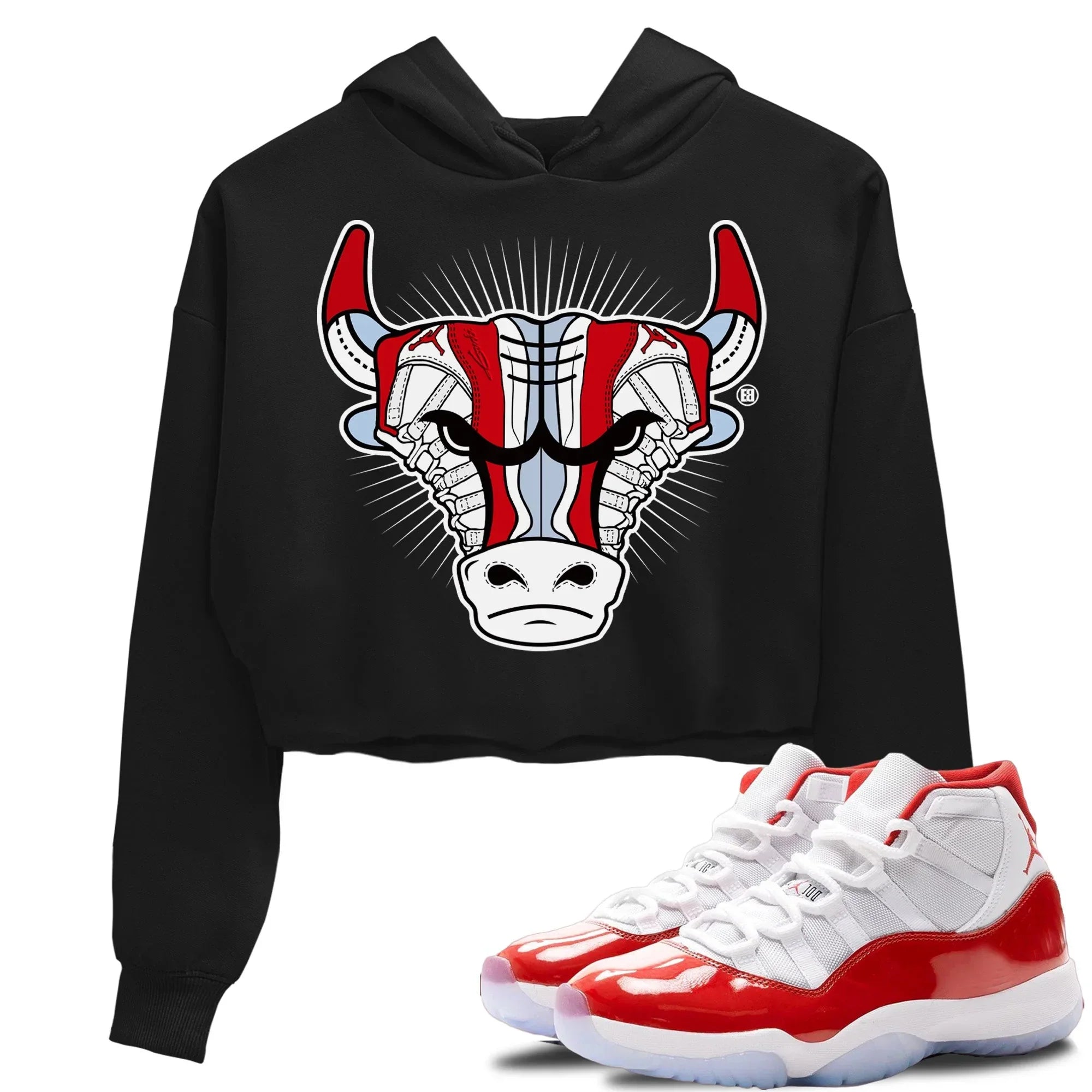 snkmatch Bull Head Women's Tops - Air Jordan 11 Cherry