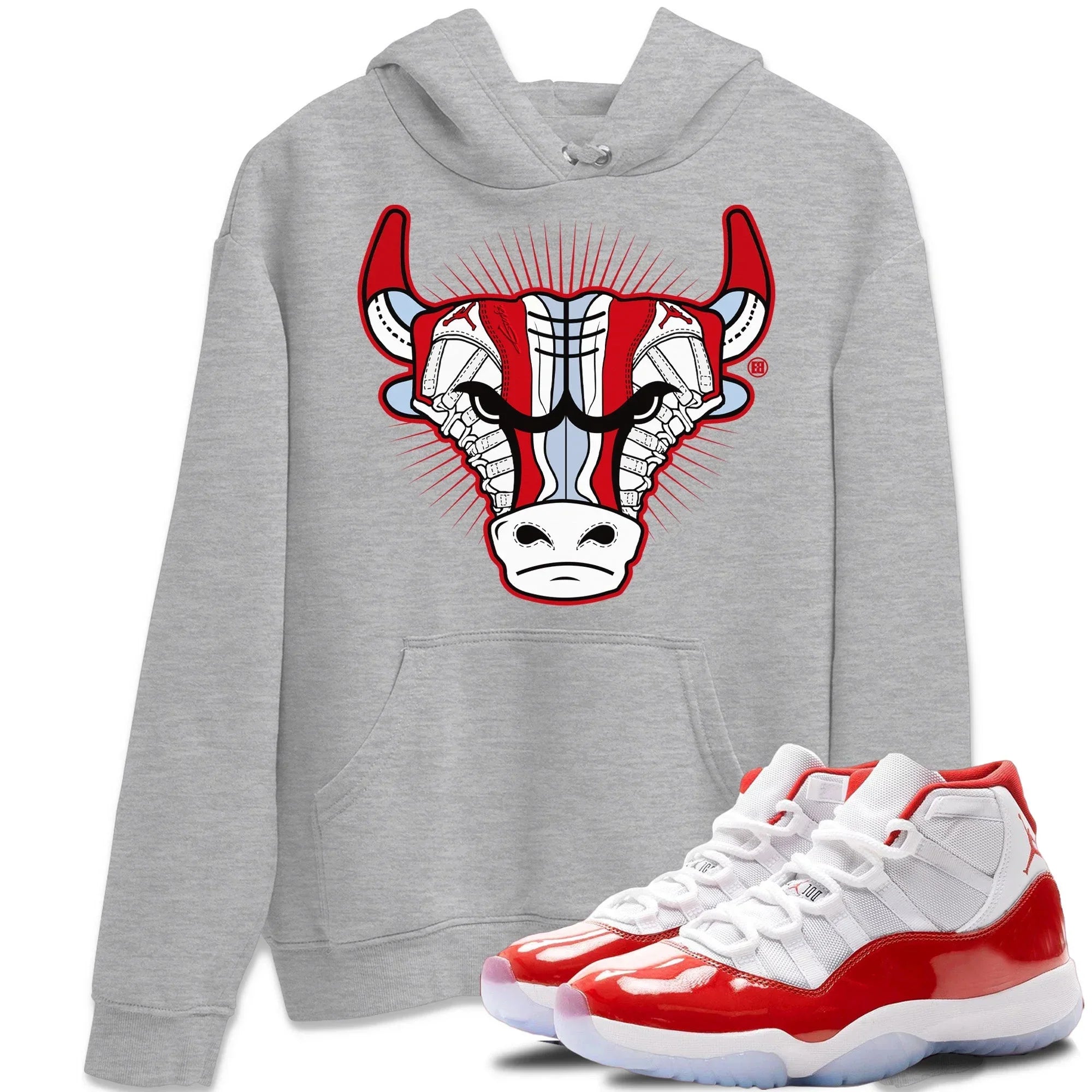 snkmatch Bull Head Unisex Tops - Air Jordan 11 Cherry