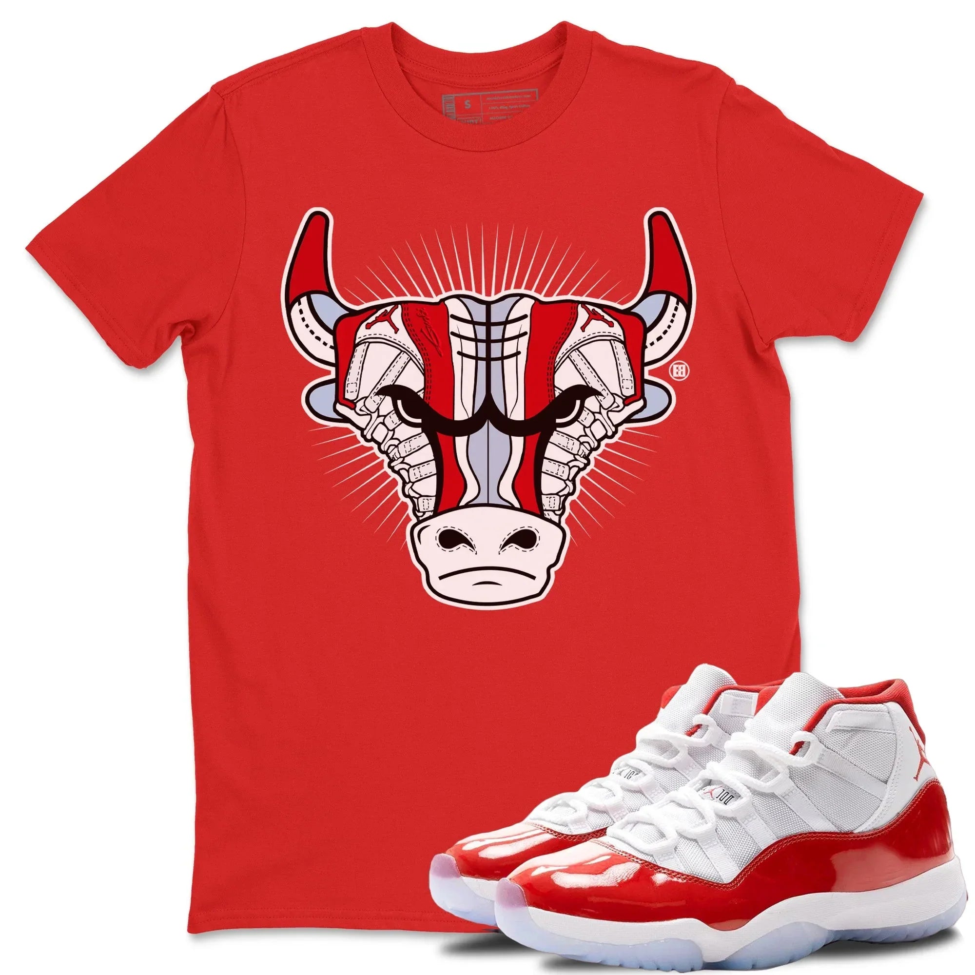 snkmatch Bull Head Unisex Tops - Air Jordan 11 Cherry