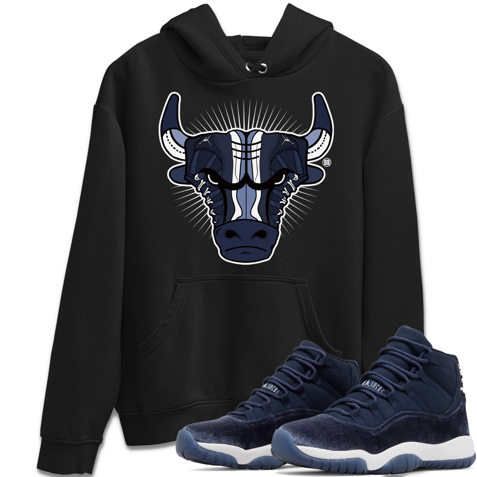snkmatch Bull Head Unisex Tops - Air Jordan 11 Midnight Navy