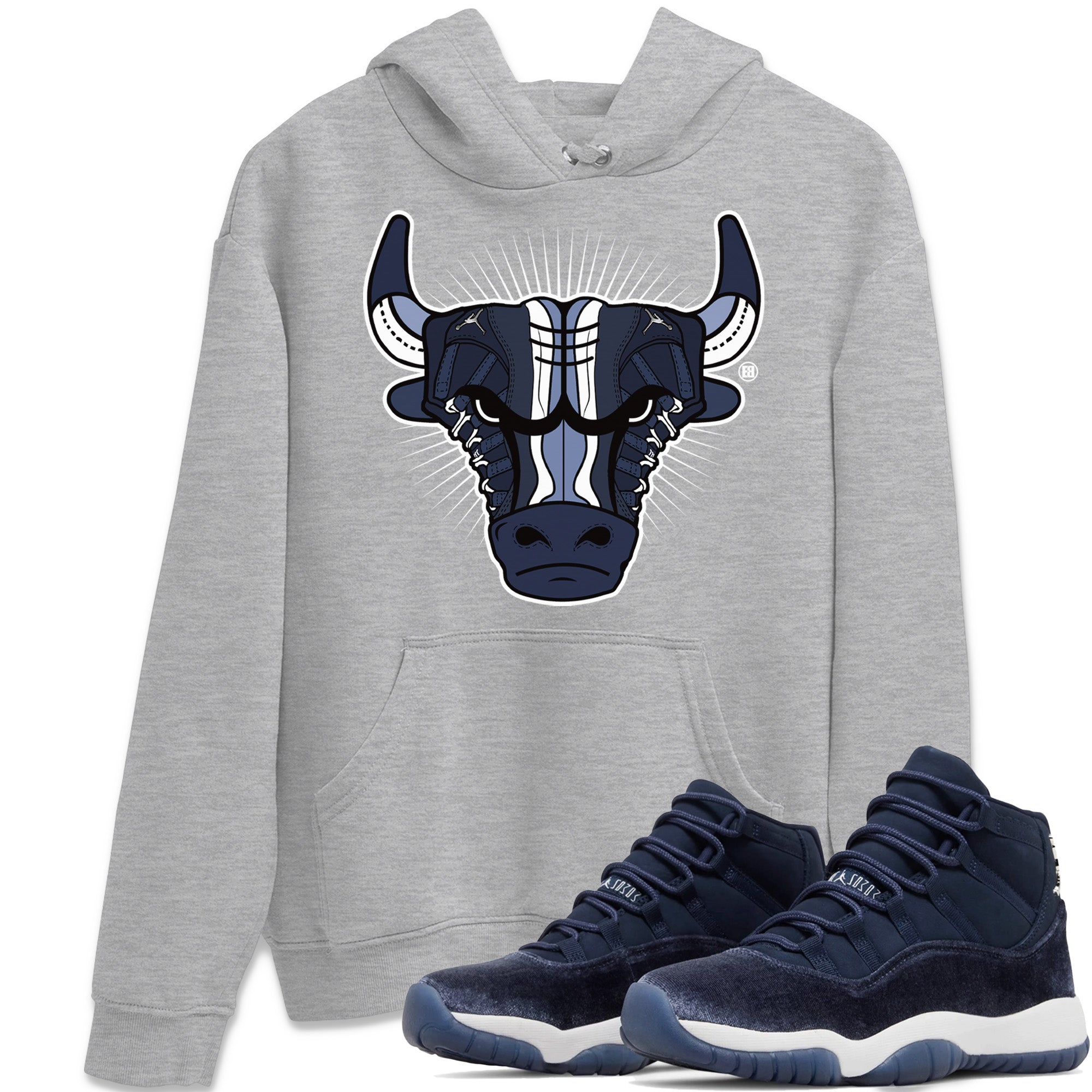 snkmatch Bull Head Unisex Tops - Air Jordan 11 Midnight Navy