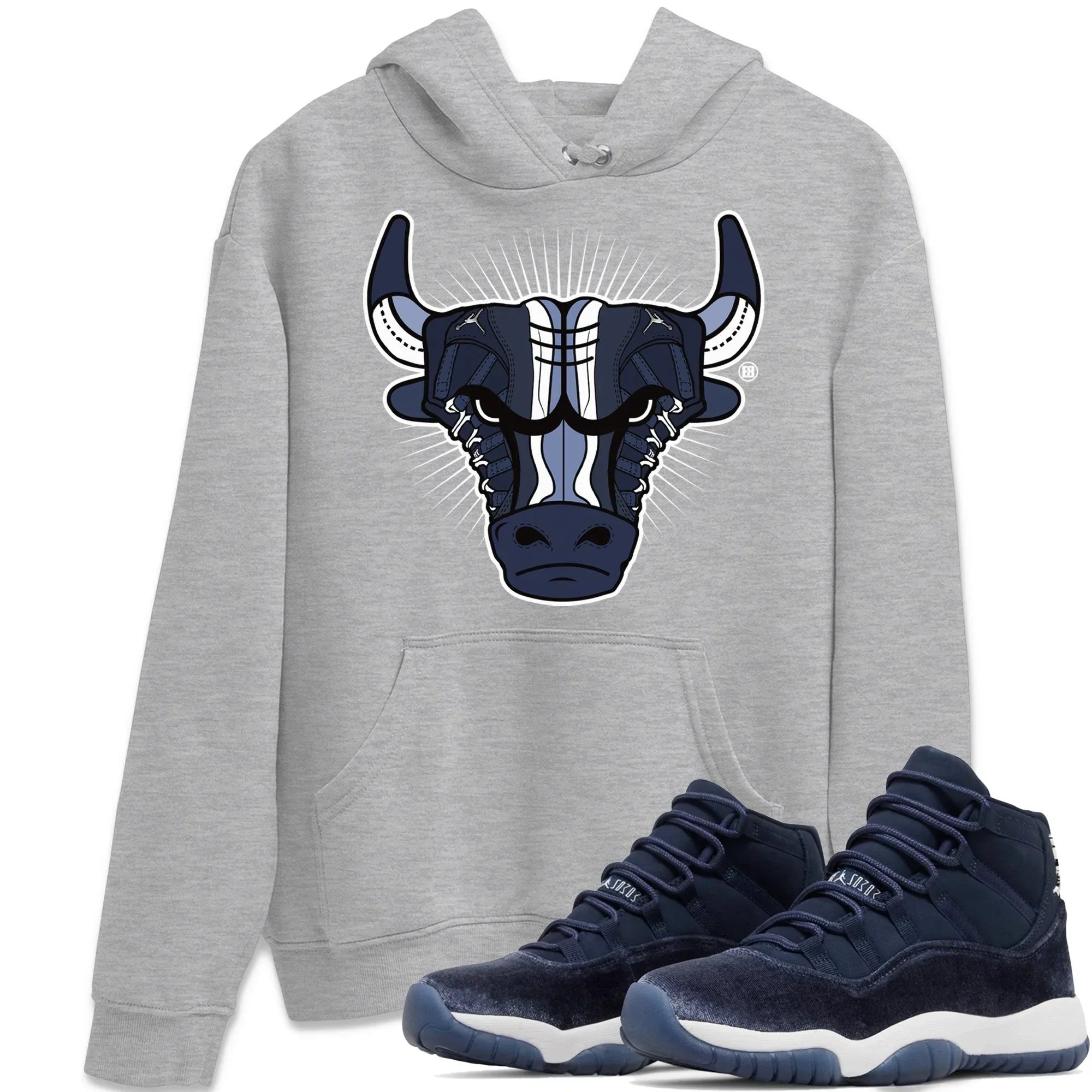 snkmatch Bull Head Unisex Tops - Air Jordan 11 Midnight Navy