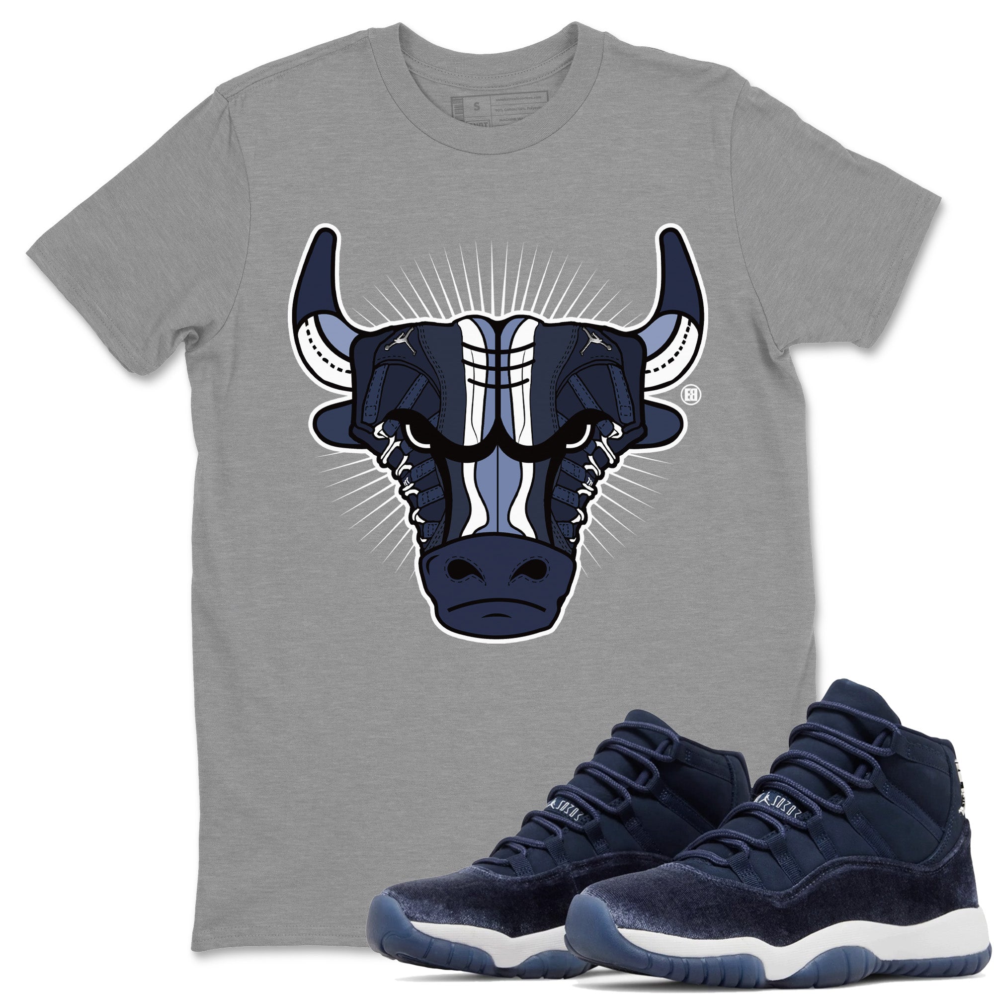 snkmatch Bull Head Unisex Tops - Air Jordan 11 Midnight Navy