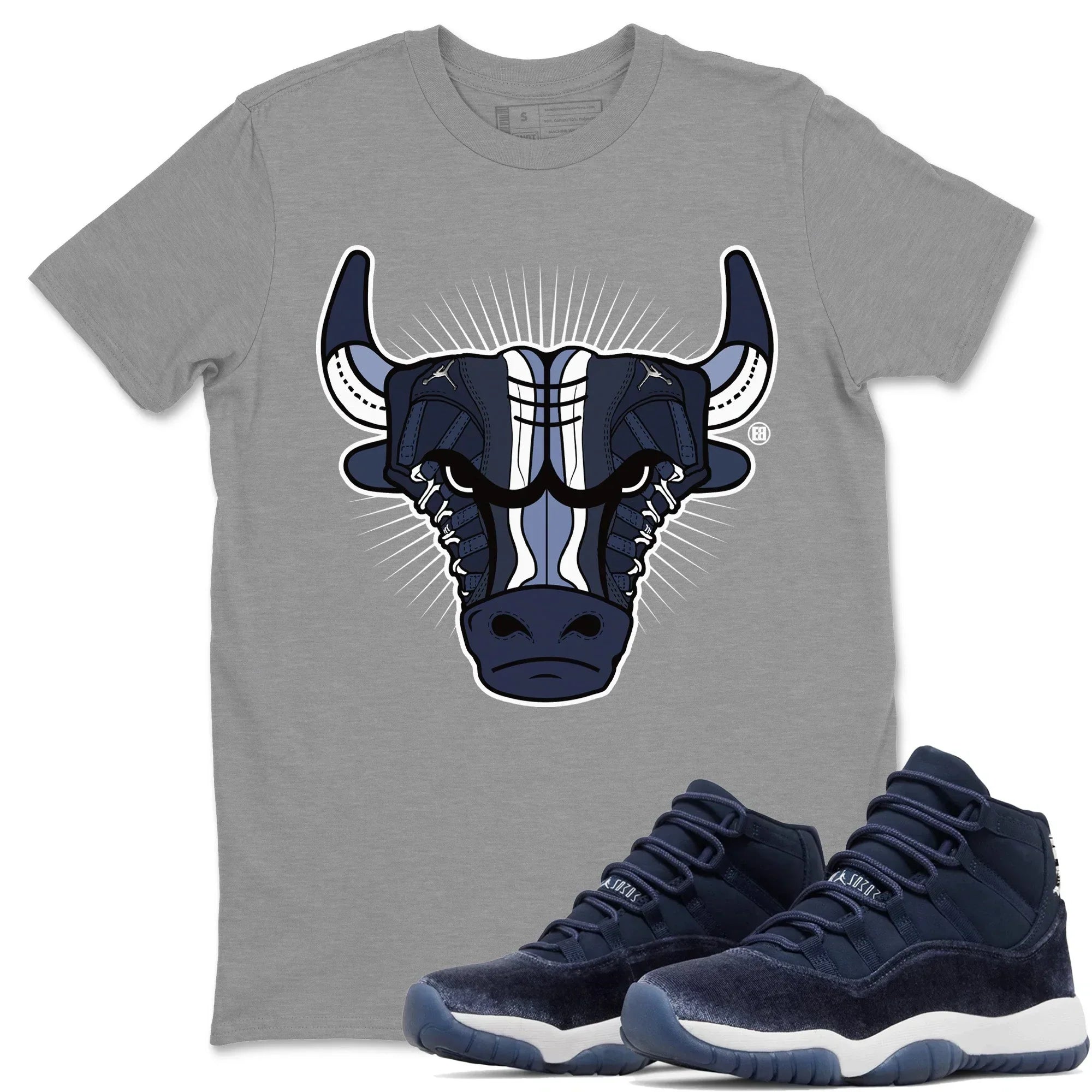 snkmatch Bull Head Unisex Tops - Air Jordan 11 Midnight Navy
