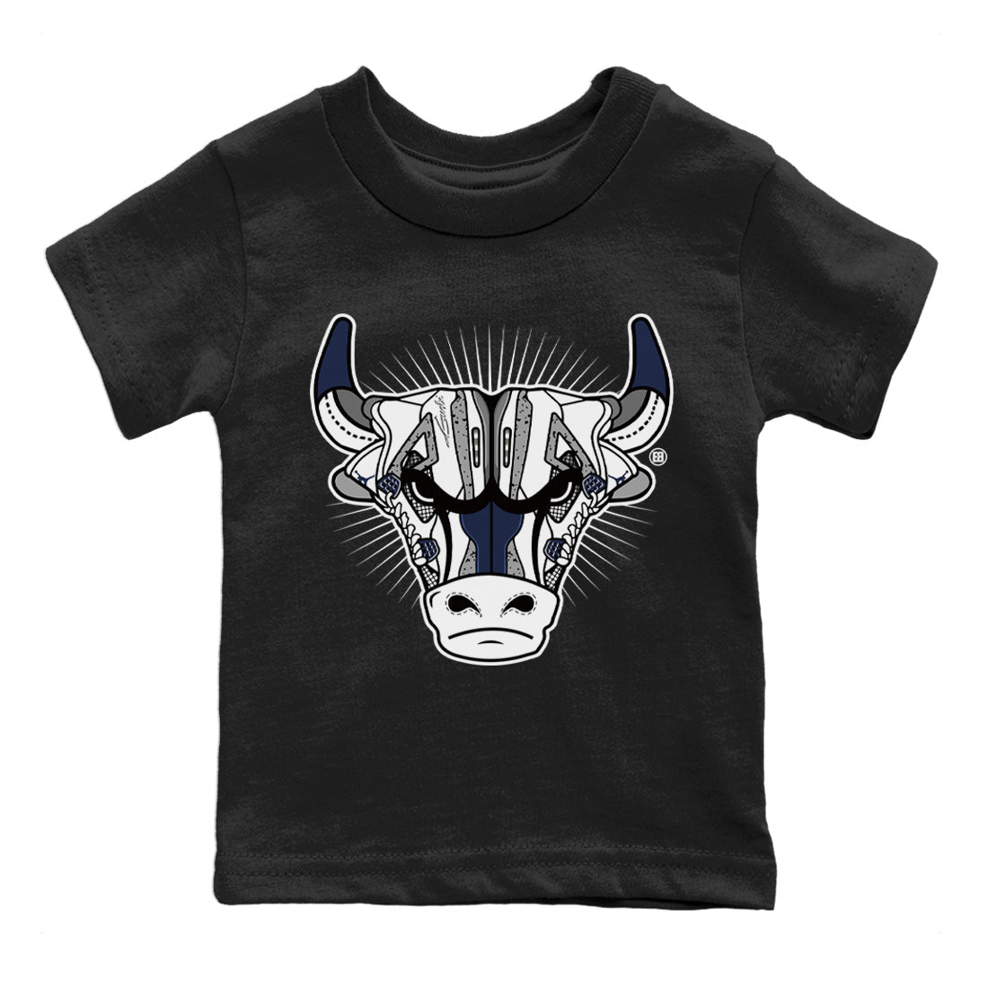 snkmatch Bull Head Kids Tops - Air Jordan 4 Midnight Navy