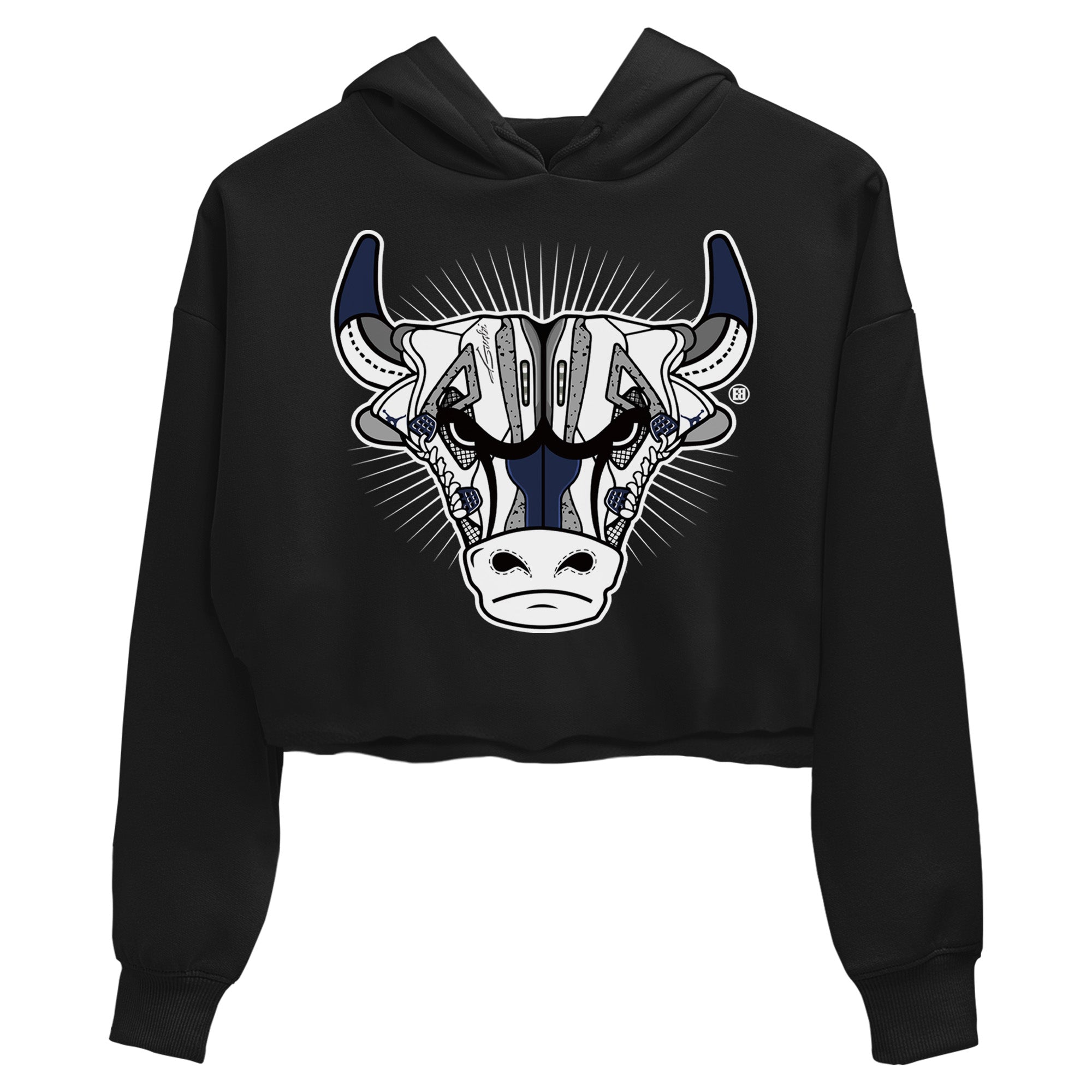 snkmatch Bull Head Women's Tops - Air Jordan 4 Midnight Navy