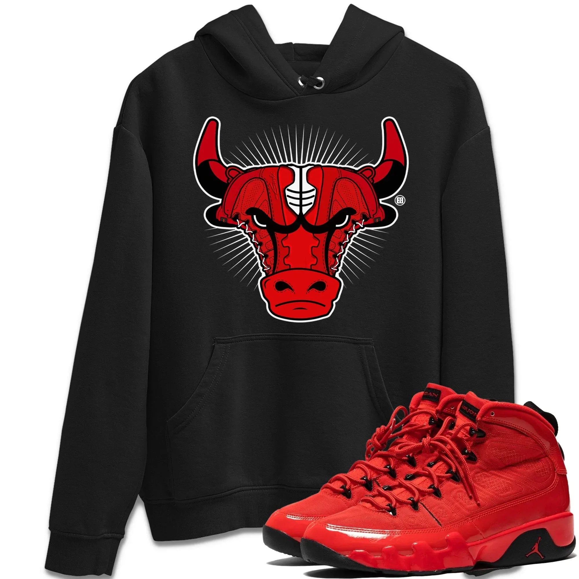 snkmatch Bull Head Unisex Tops - Air Jordan 9 Chile Red