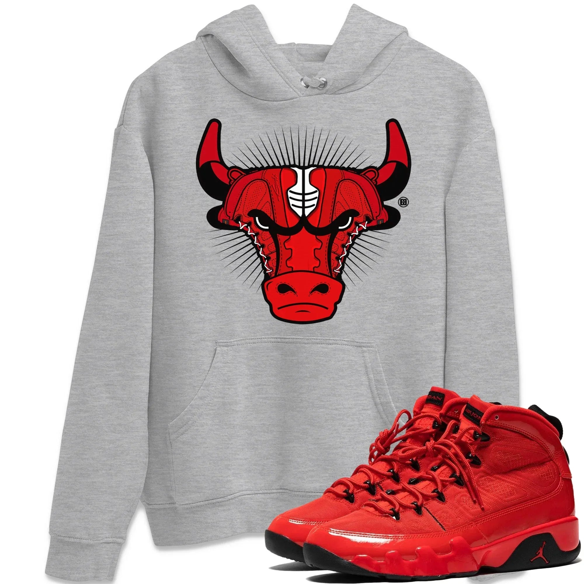 snkmatch Bull Head Unisex Tops - Air Jordan 9 Chile Red