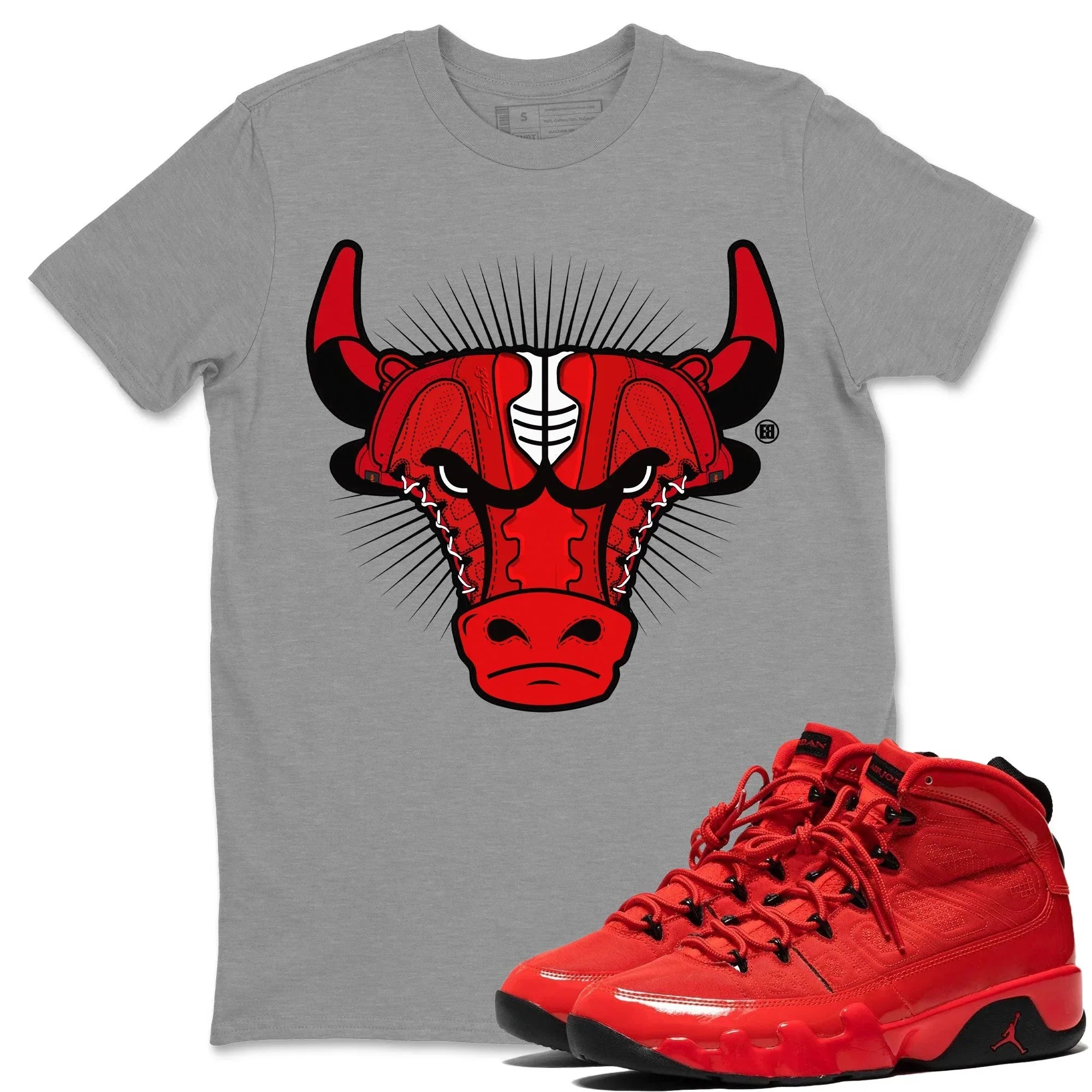 snkmatch Bull Head Unisex Tops - Air Jordan 9 Chile Red