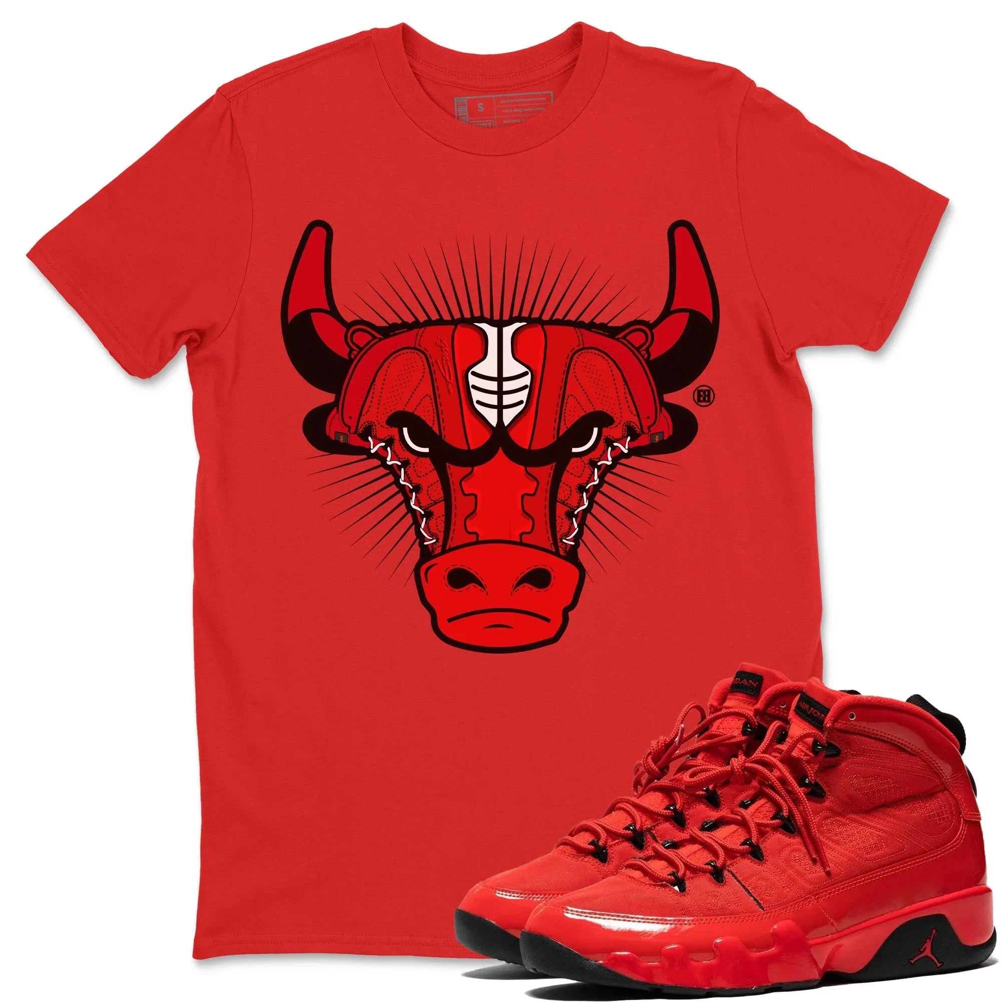 snkmatch Bull Head Unisex Tops - Air Jordan 9 Chile Red