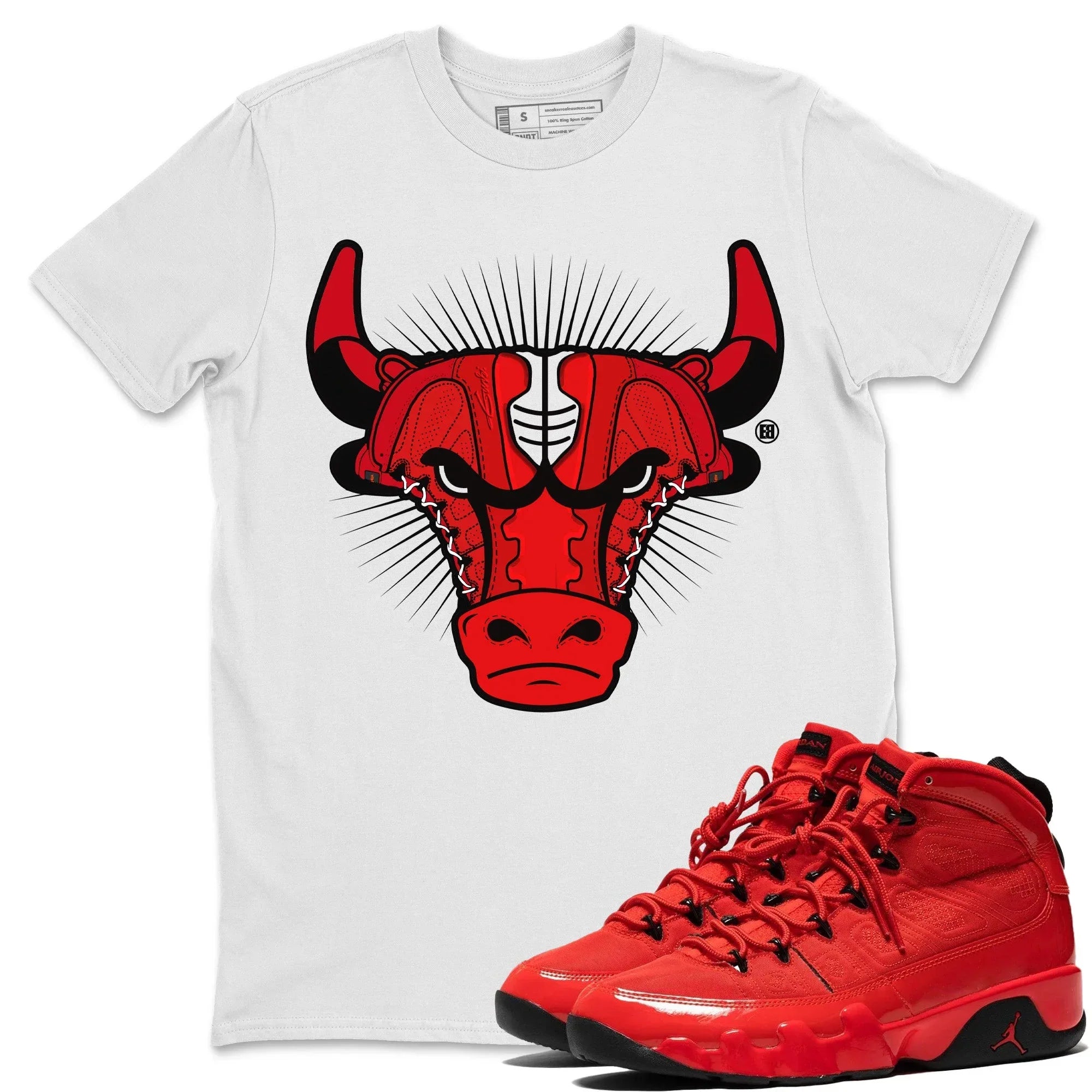 snkmatch Bull Head Unisex Tops - Air Jordan 9 Chile Red