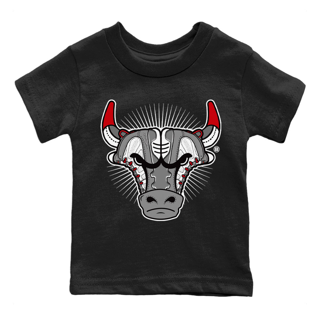 snkmatch Bull Head Kids Tops - Air Jordan 9 Fire Red