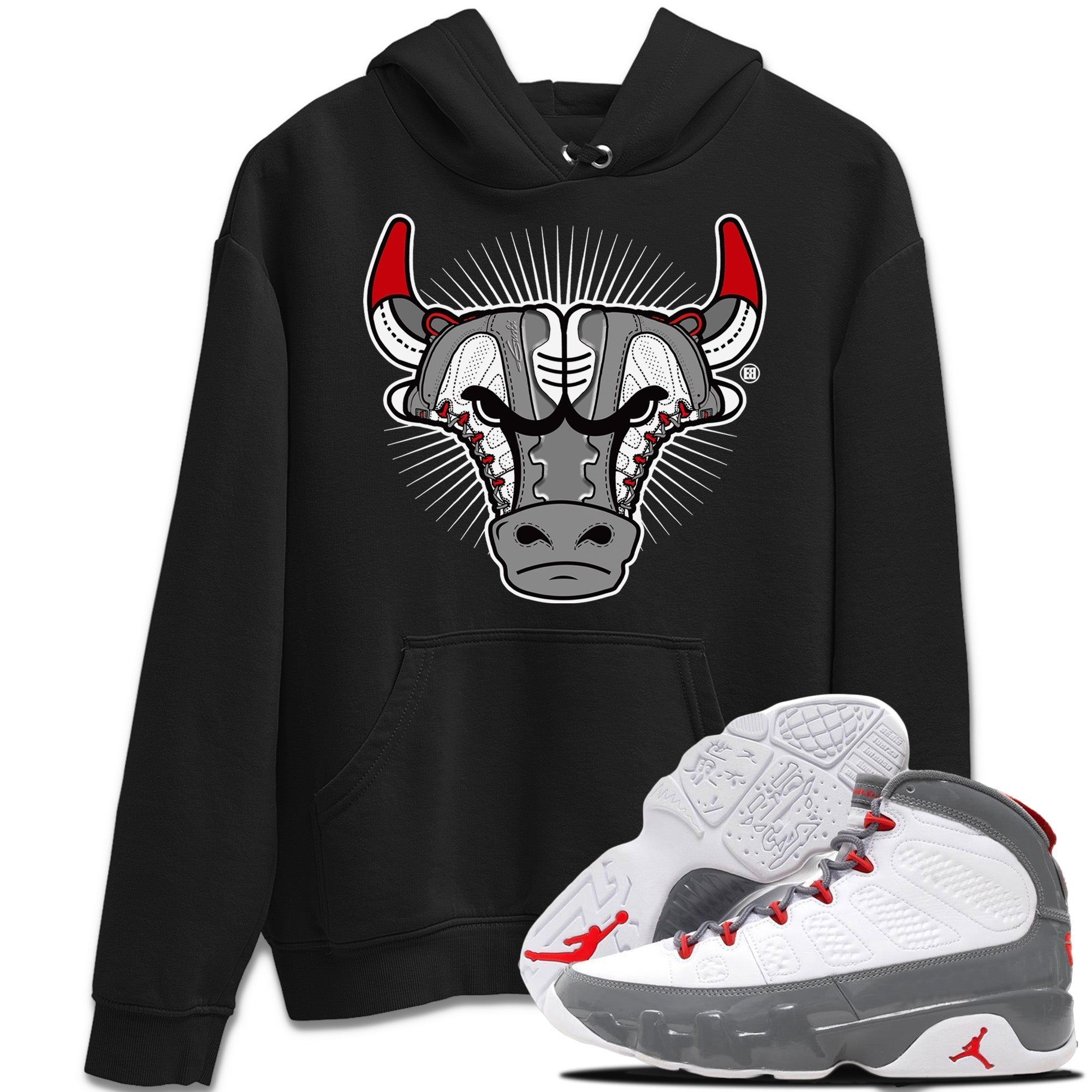 snkmatch Bull Head Unisex Tops - Air Jordan 9 Fire Red