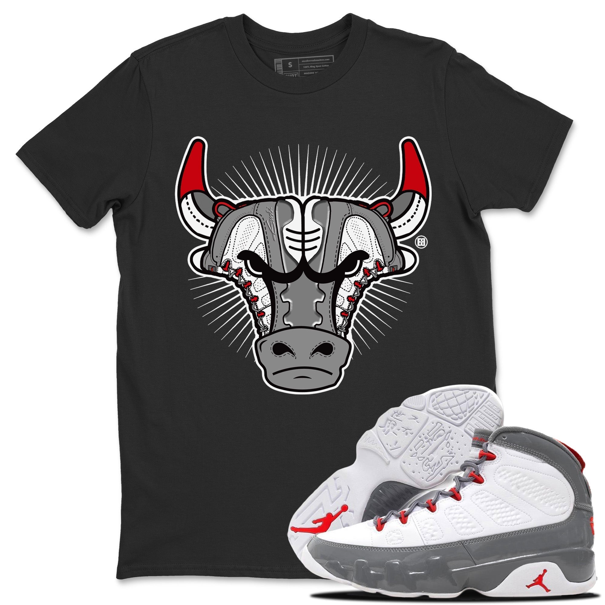 snkmatch Bull Head Unisex Tops - Air Jordan 9 Fire Red