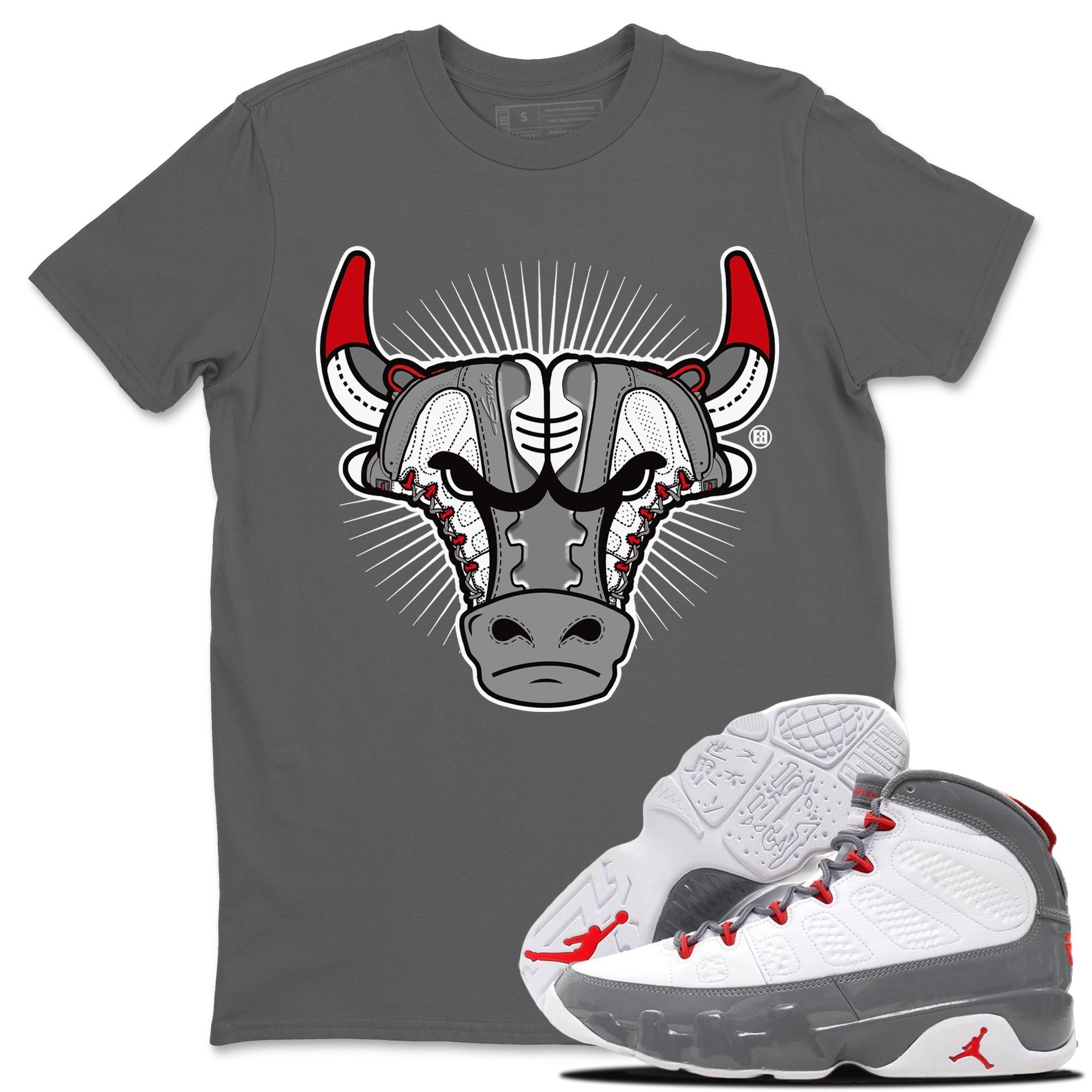 snkmatch Bull Head Unisex Tops - Air Jordan 9 Fire Red