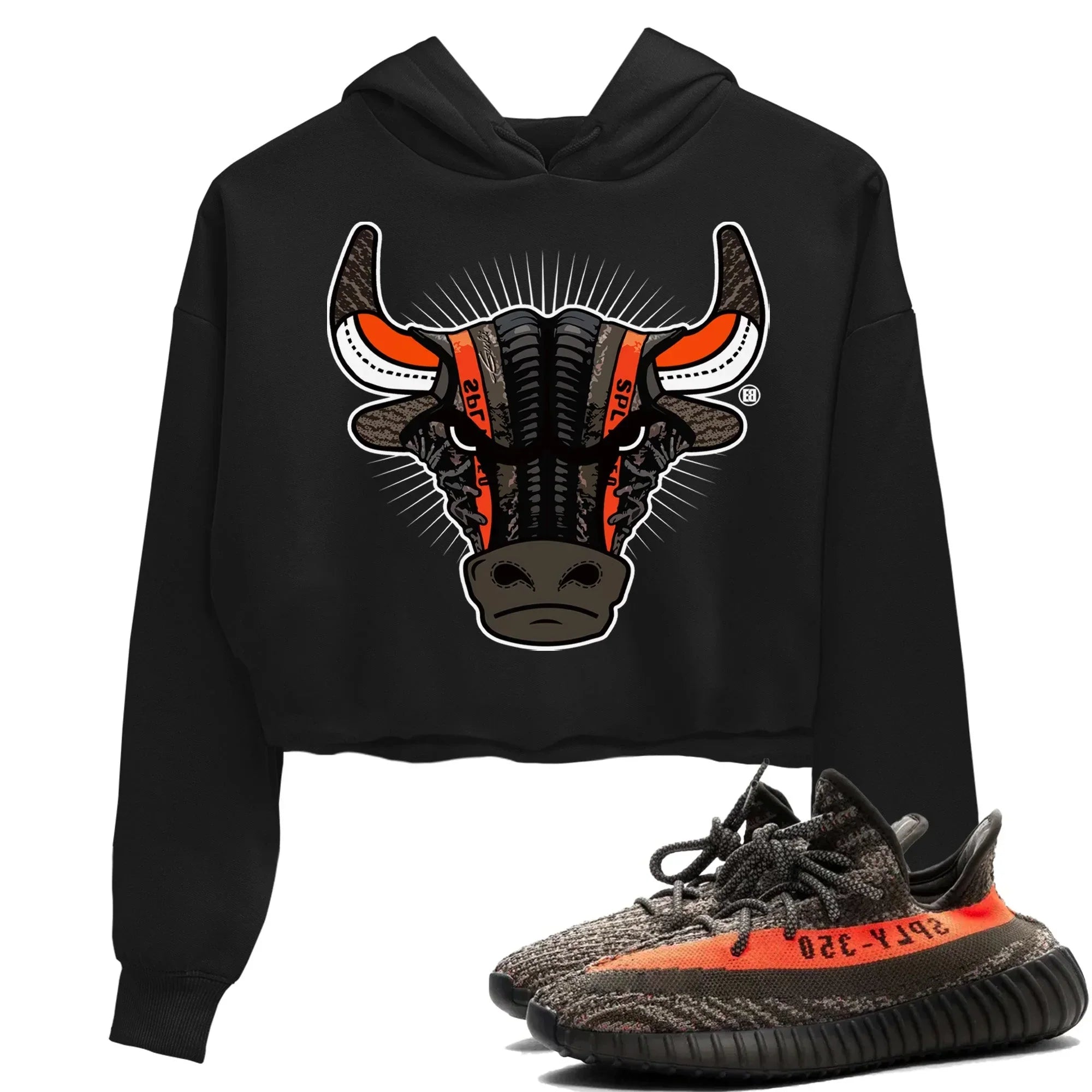 Sneaker Bull Head Women's Tops - Yeezy 350 Carbon Beluga