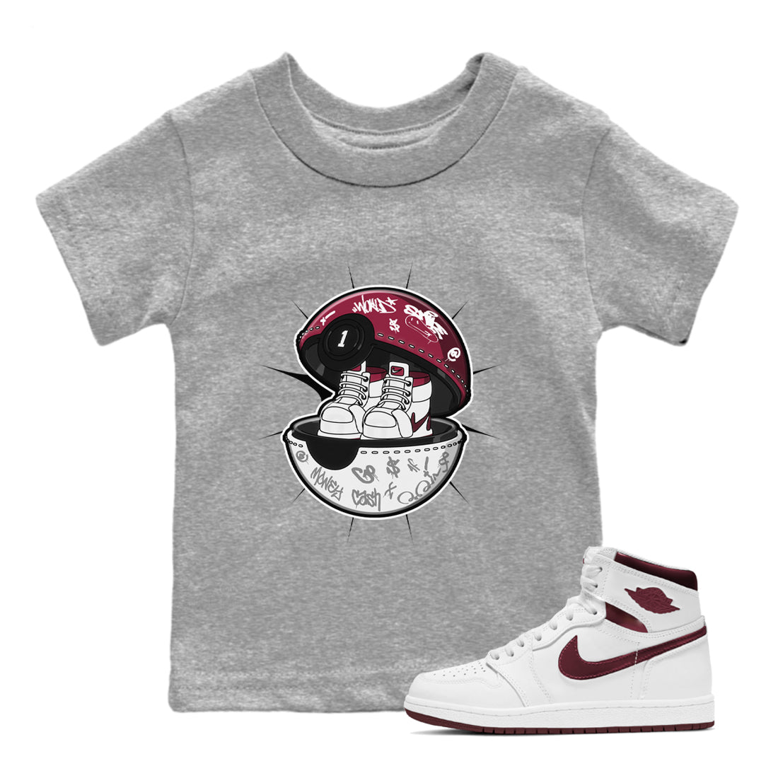 snkmatch Capsule snkmatch Tee Kids - Air Jordan 1 Metallic Burgundy