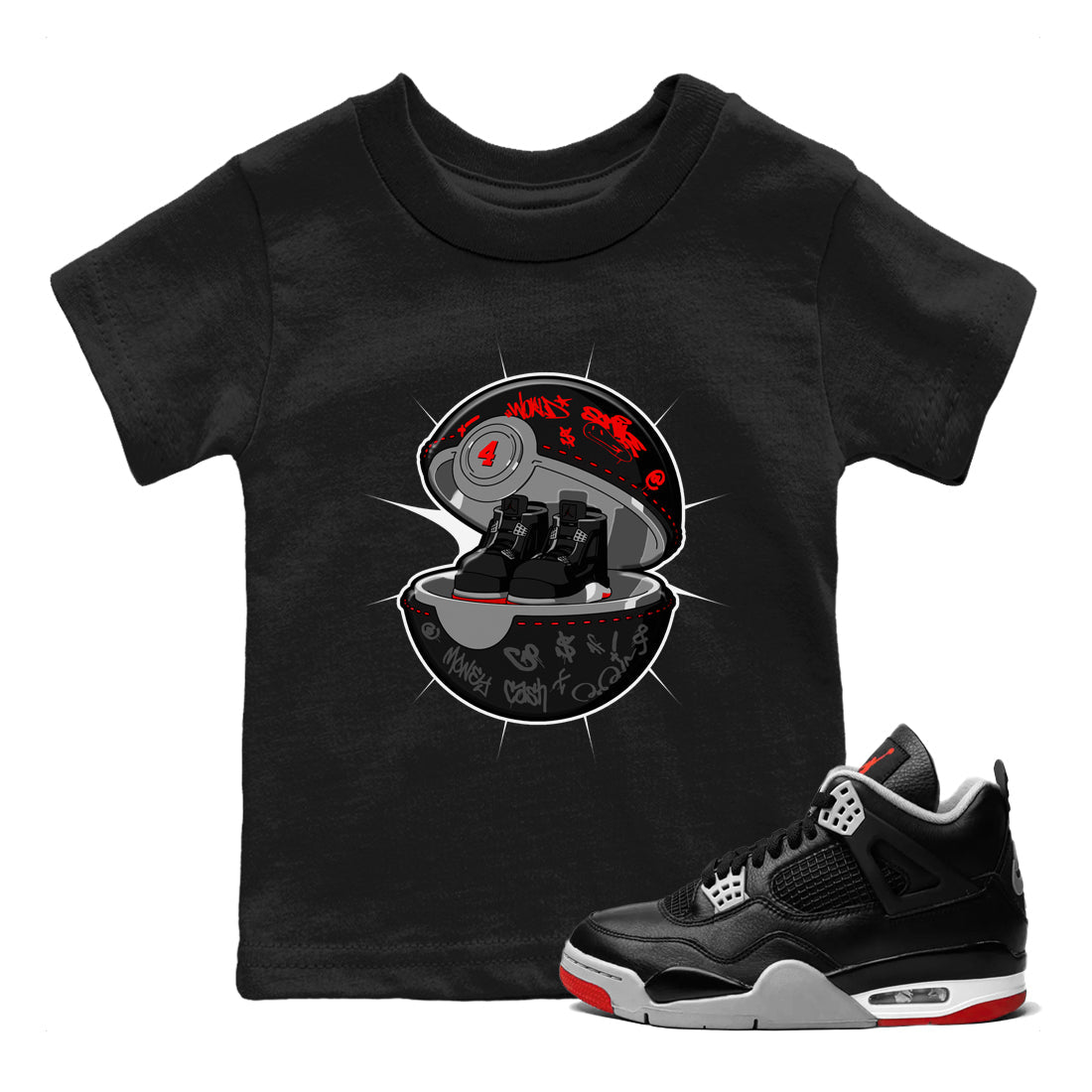snkmatch Capsule snkmatch Tee Kids - Air Jordan 4 Bred Reimagined