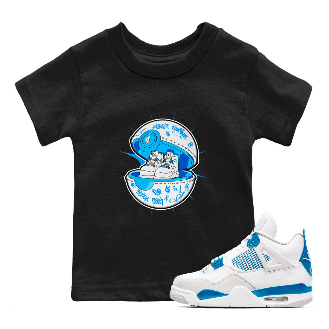 snkmatch Capsule snkmatch Tees Kids - Air Jordan 4 Military Blue
