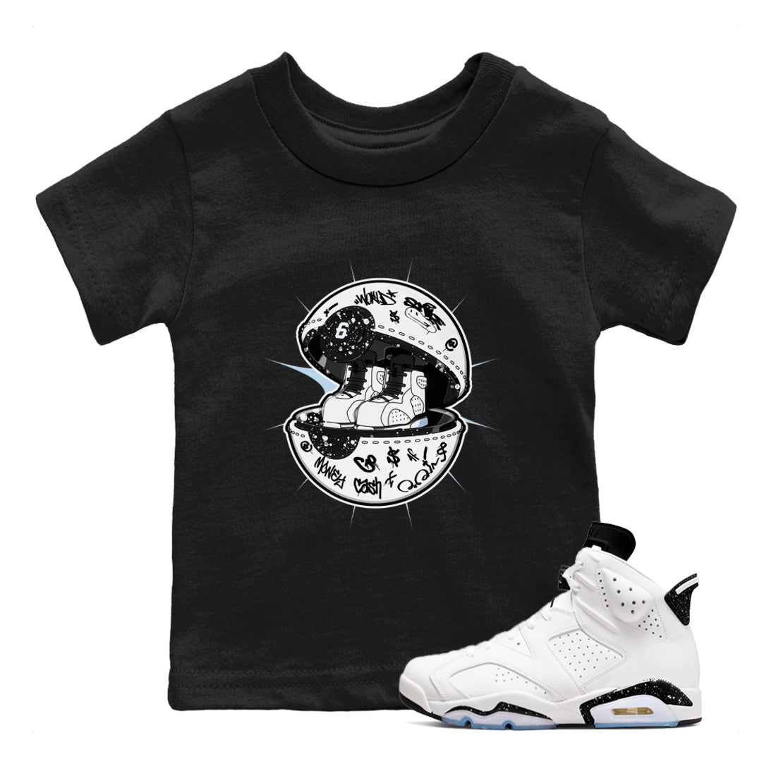 snkmatch Capsule snkmatch Tees Kids - Air Jordan 6 White Black