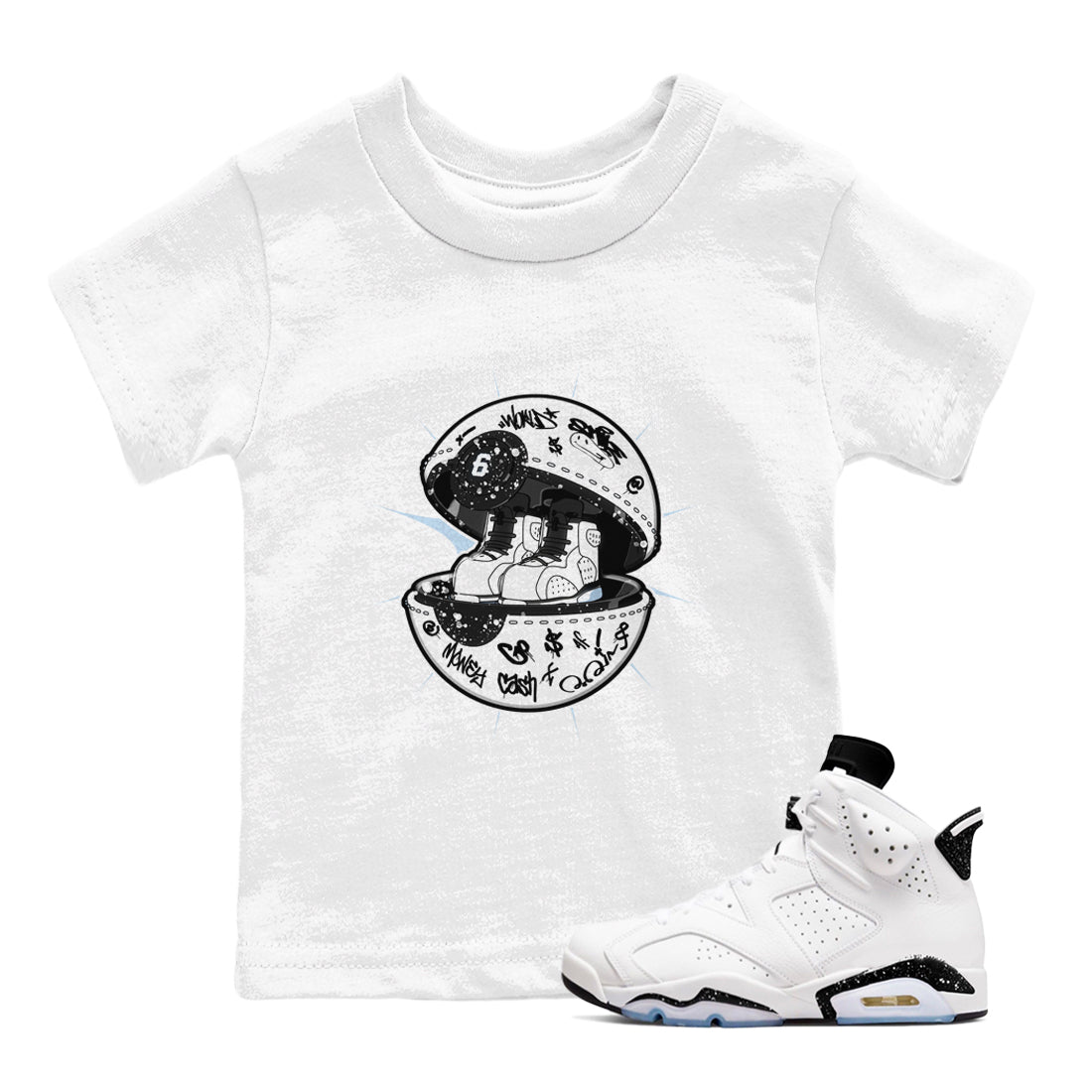 snkmatch Capsule snkmatch Tees Kids - Air Jordan 6 White Black