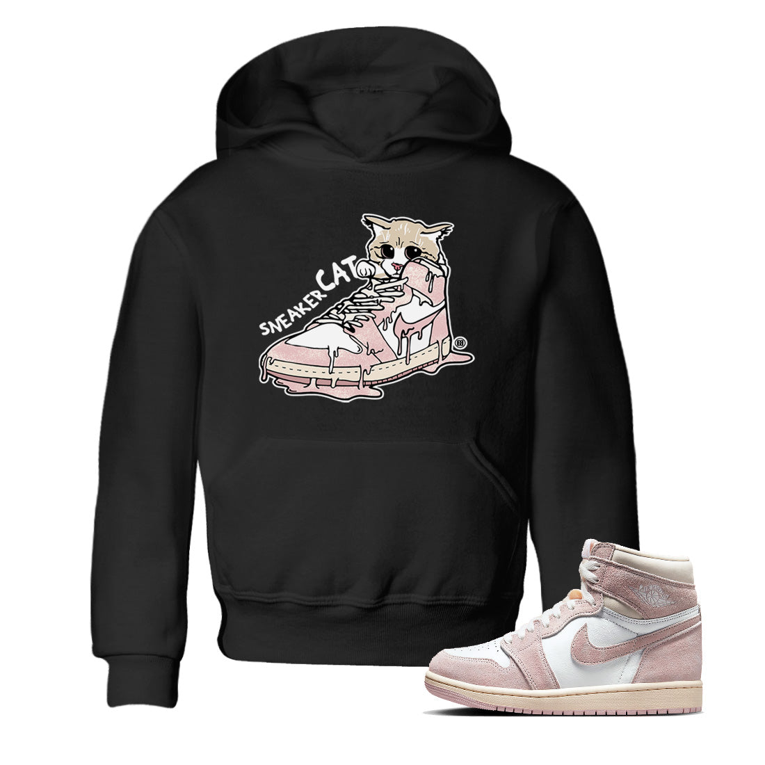 snkmatch Cat Kids Tops - Air Jordan 1 Washed Pink