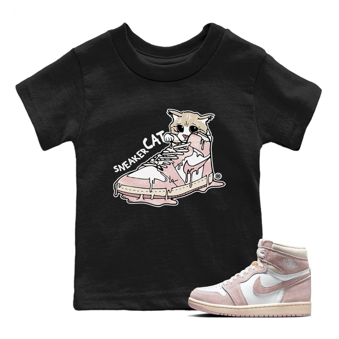 snkmatch Cat Kids Tops - Air Jordan 1 Washed Pink