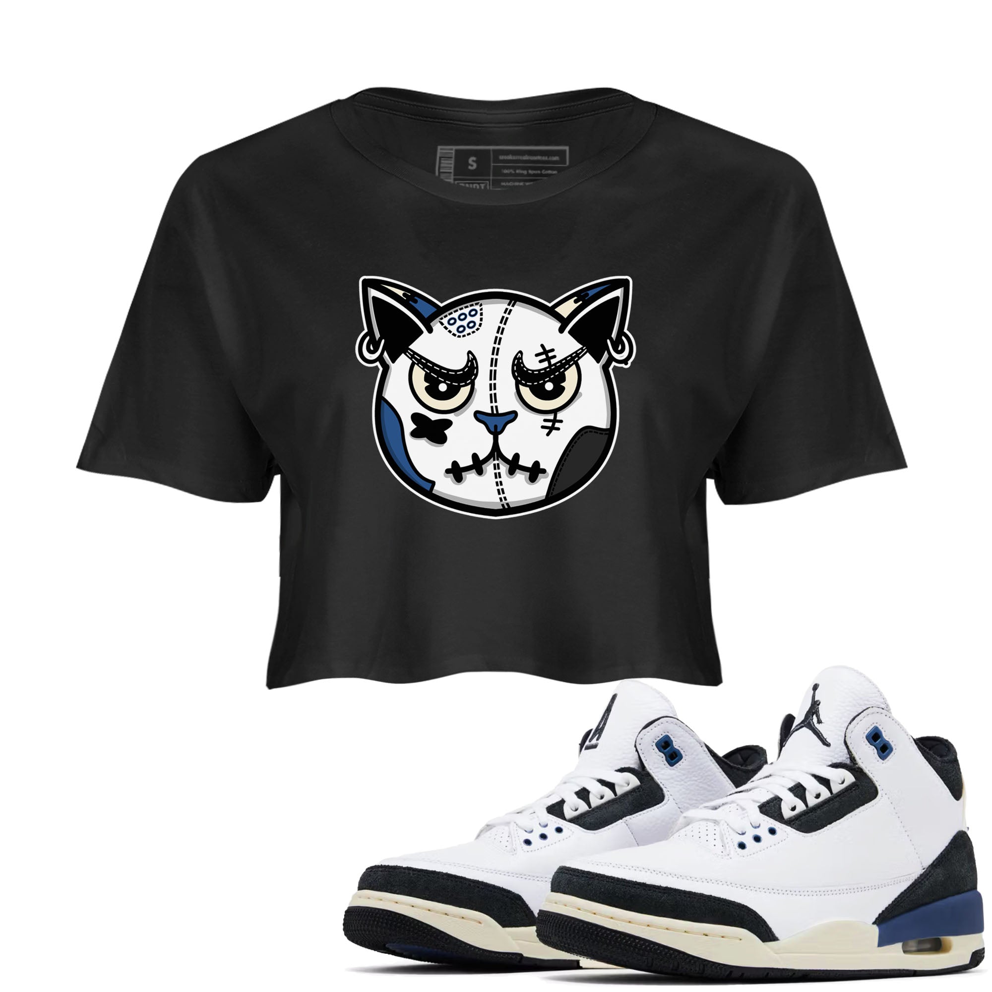 snkmatch Cat Face snkmatch Women's Top - Air Jordan 3 A Ma Maniere x Diffused Blue
