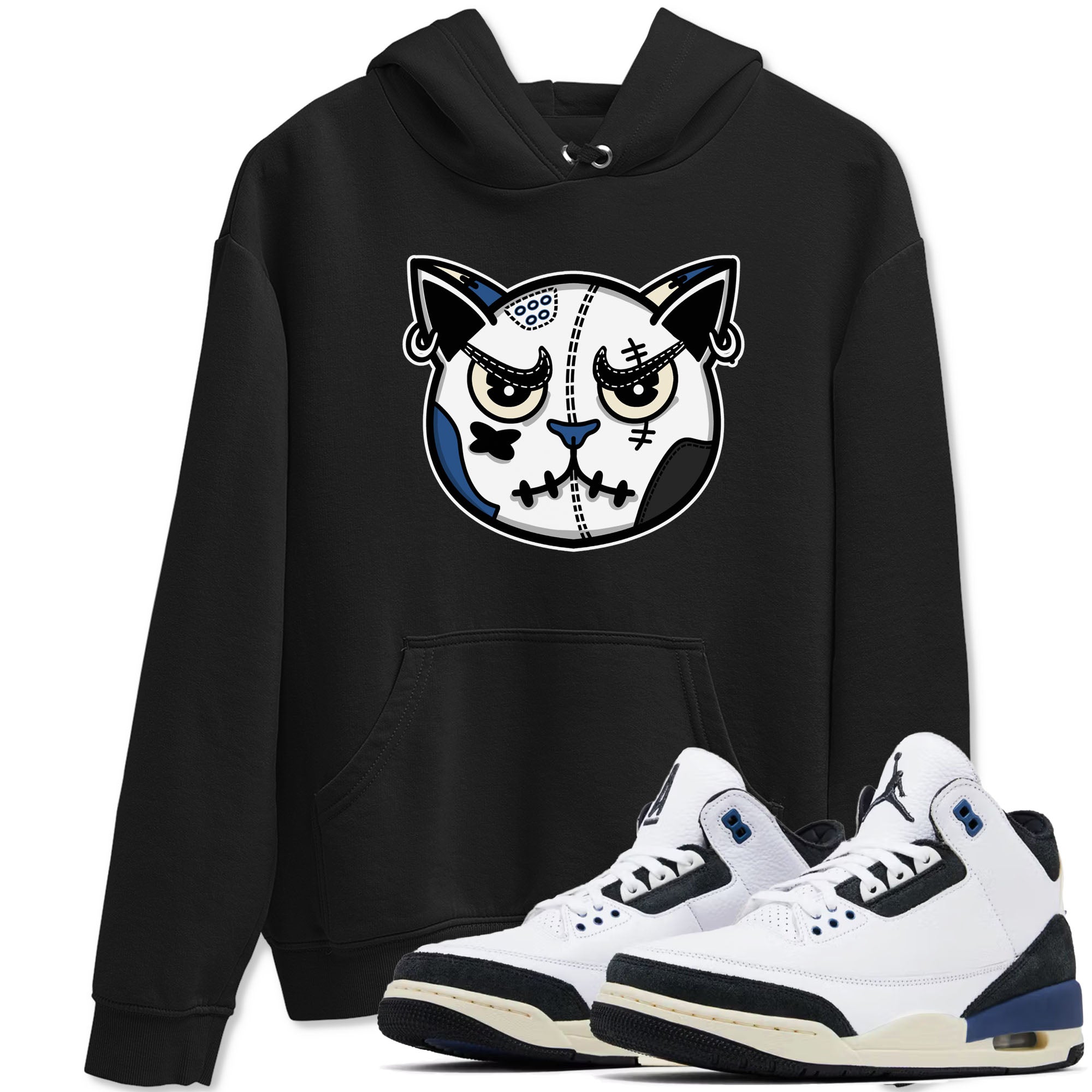 snkmatch Cat Face snkmatch Tees - Air Jordan 3 A Ma Maniere x Diffused Blue