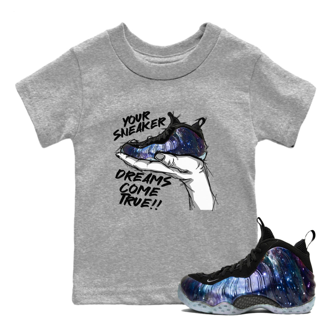snkmatch Dreams snkmatch Tees Kids - Air Foamposite One Galaxy