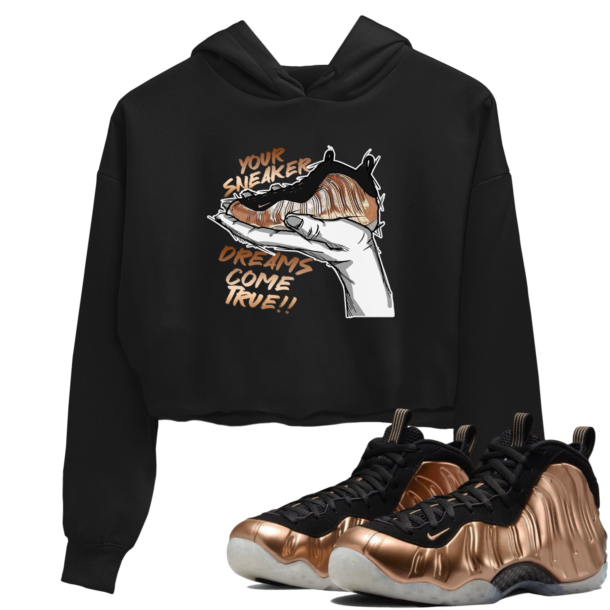 snkmatch Dreams snkmatch Women's Top - Air Foamposite One Metallic Copper