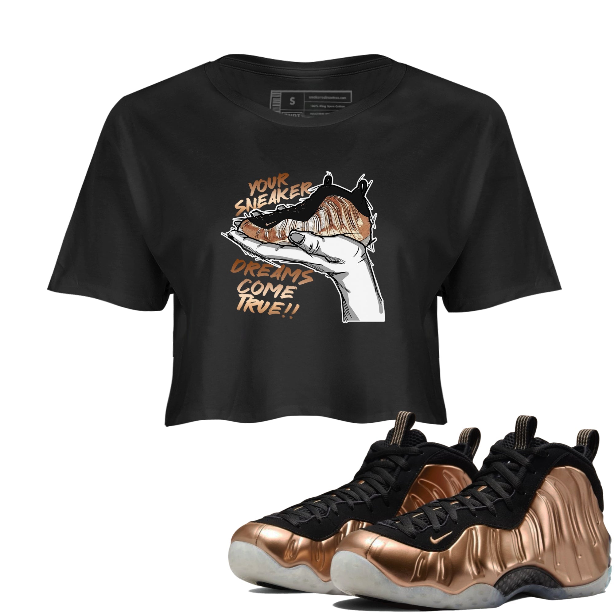 snkmatch Dreams snkmatch Women's Top - Air Foamposite One Metallic Copper