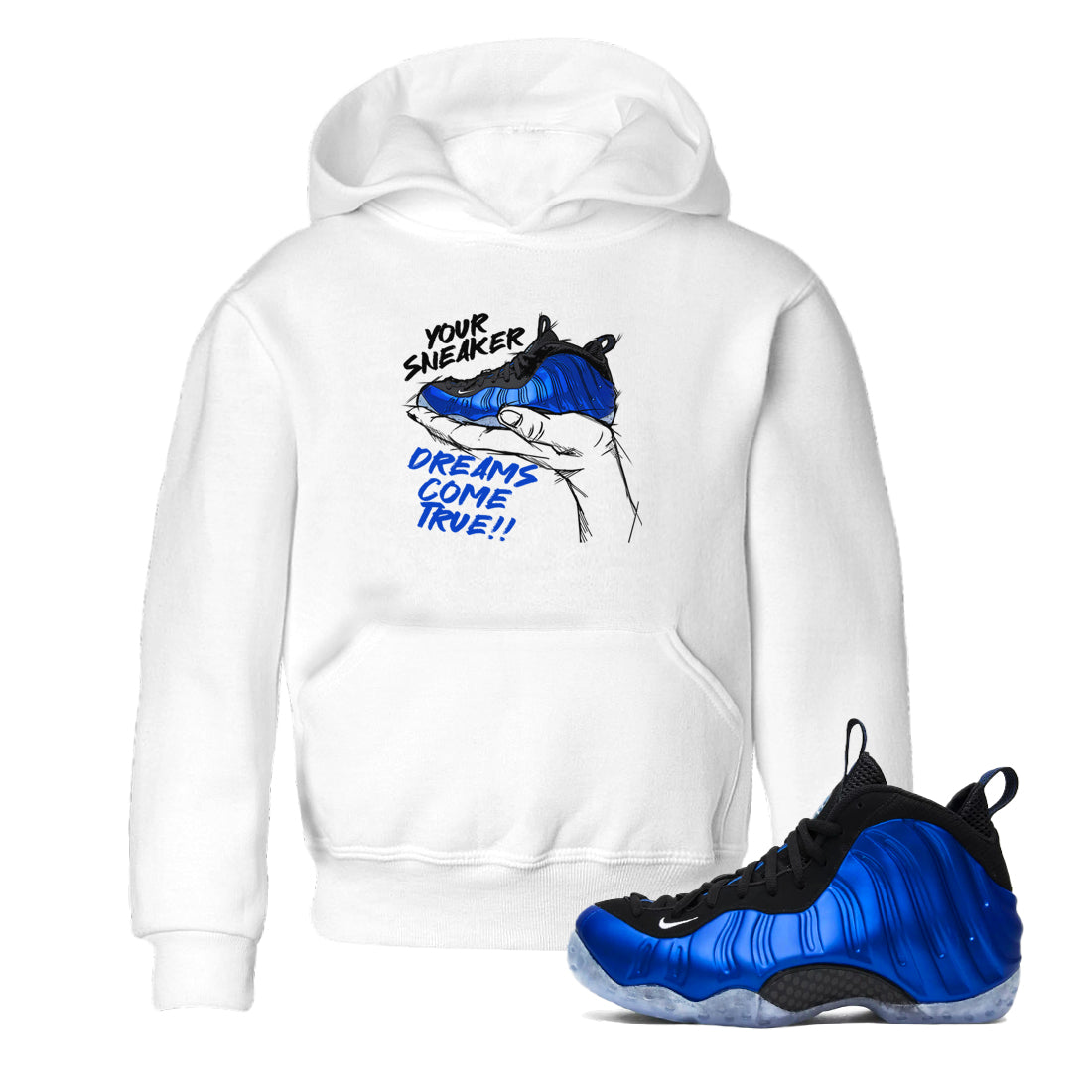 snkmatch Dreams snkmatch Tees Kids - Air Foamposite One Royal