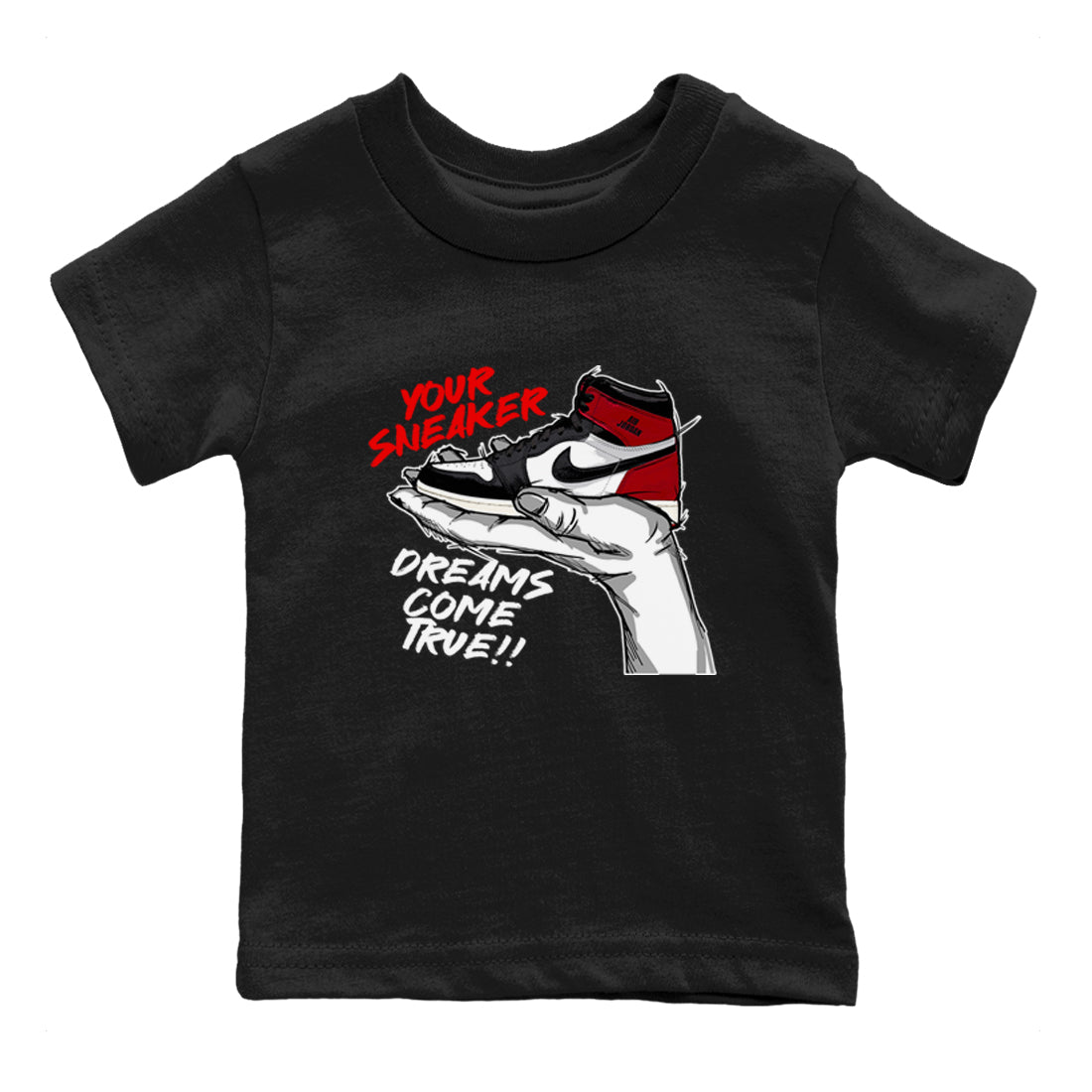snkmatch Dreams snkmatch Tees Kids - Air Jordan 1 Black Toe Reimagined