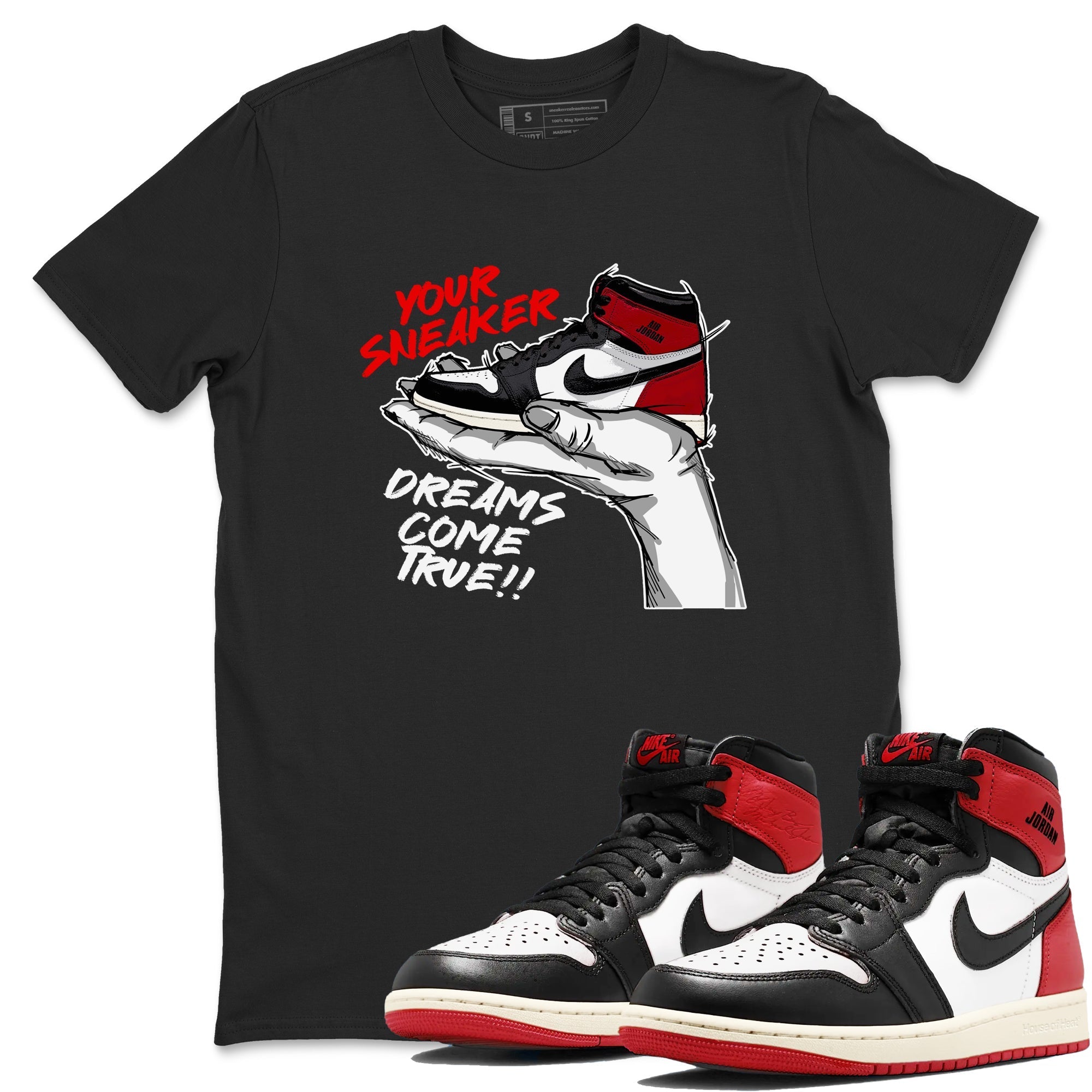 snkmatch Dreams snkmatch Tees - Air Jordan 1 Black Toe Reimagined