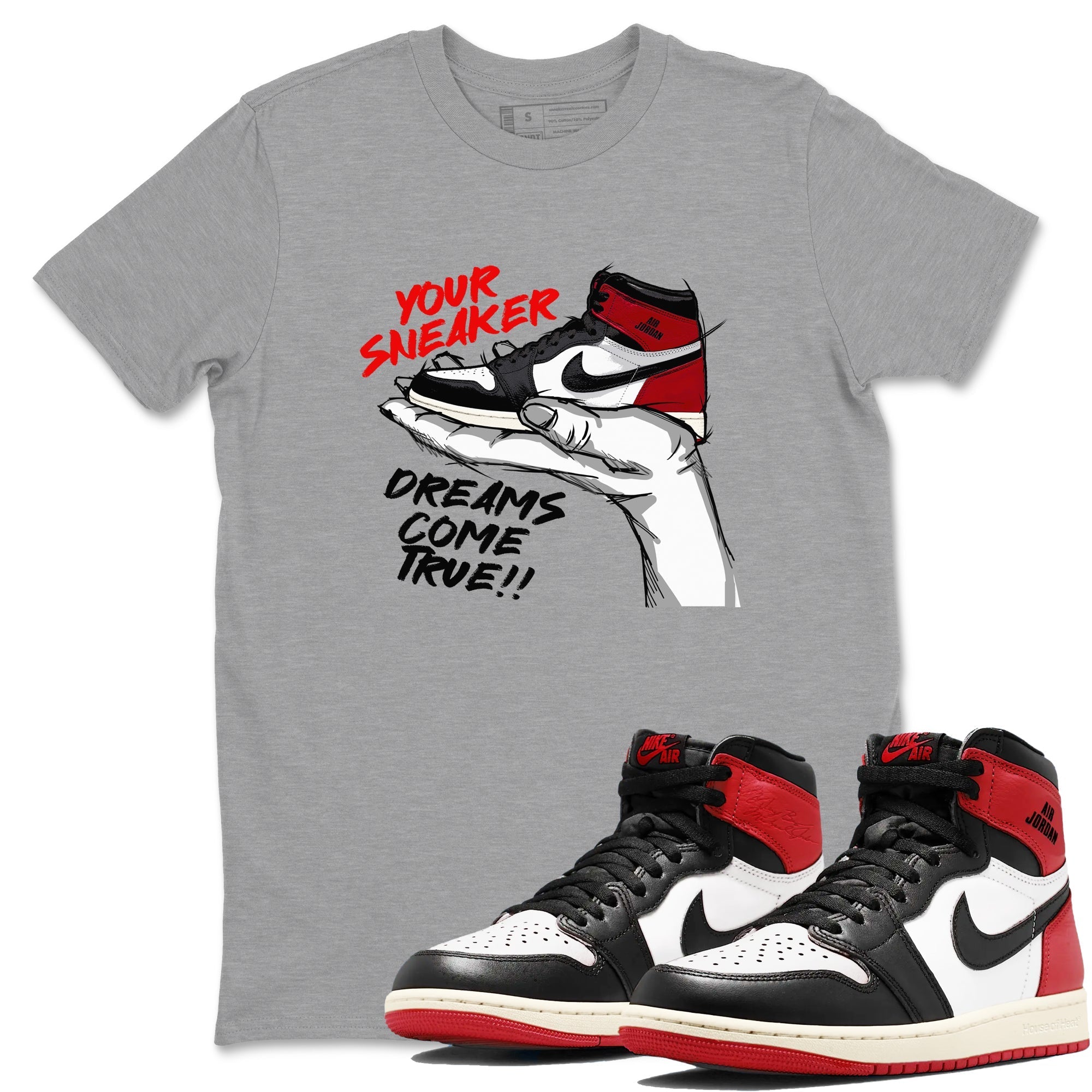 snkmatch Dreams snkmatch Tees - Air Jordan 1 Black Toe Reimagined