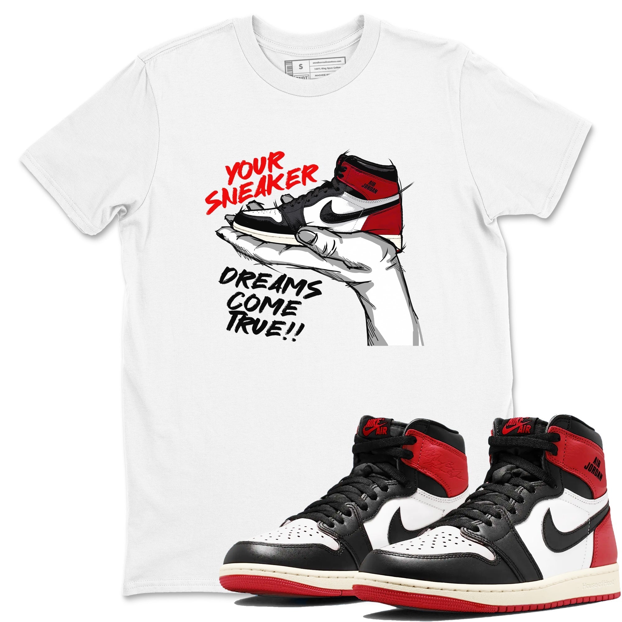 snkmatch Dreams snkmatch Tees - Air Jordan 1 Black Toe Reimagined