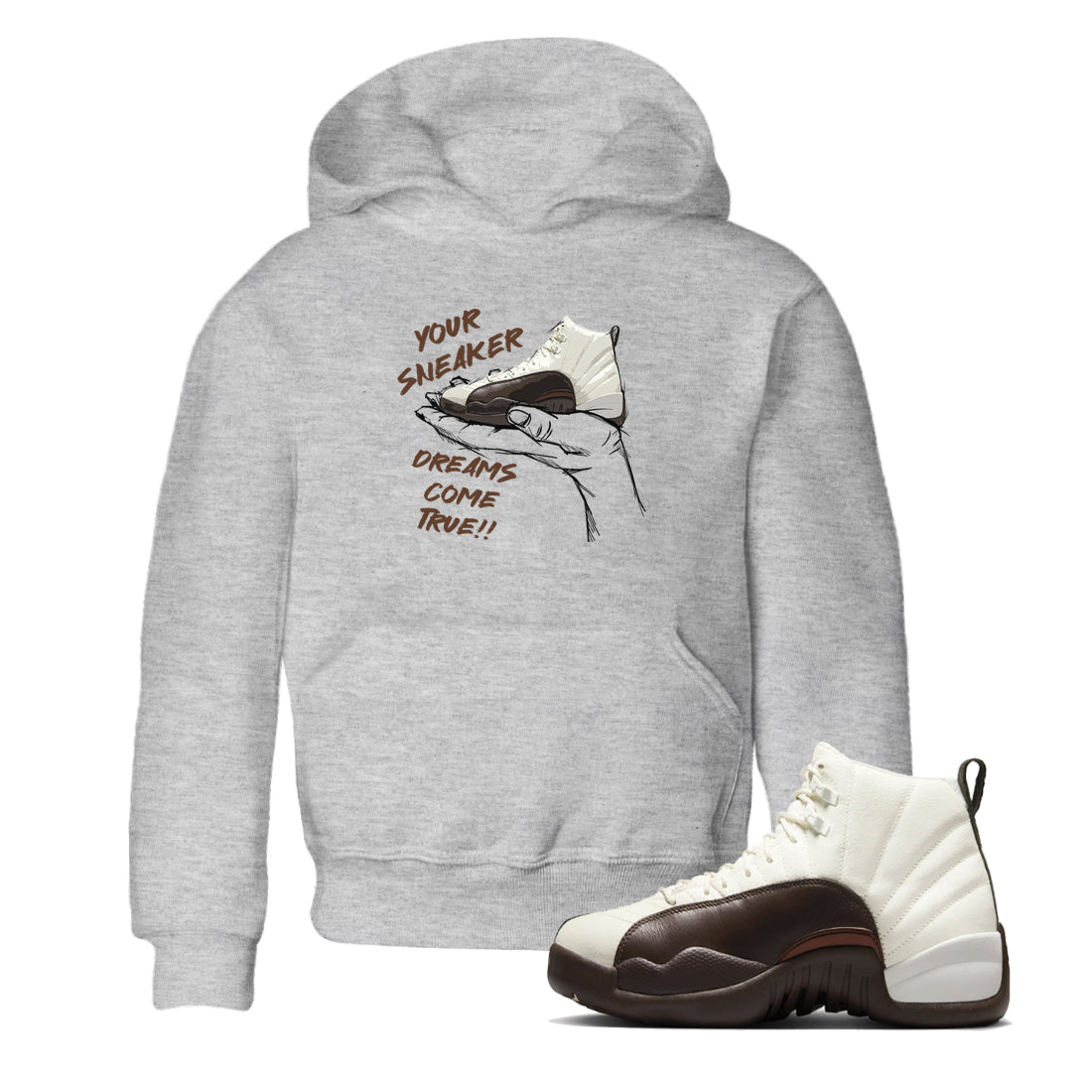 snkmatch Dreams snkmatch Tees Kids - Air Jordan 12 Baroque Brown
