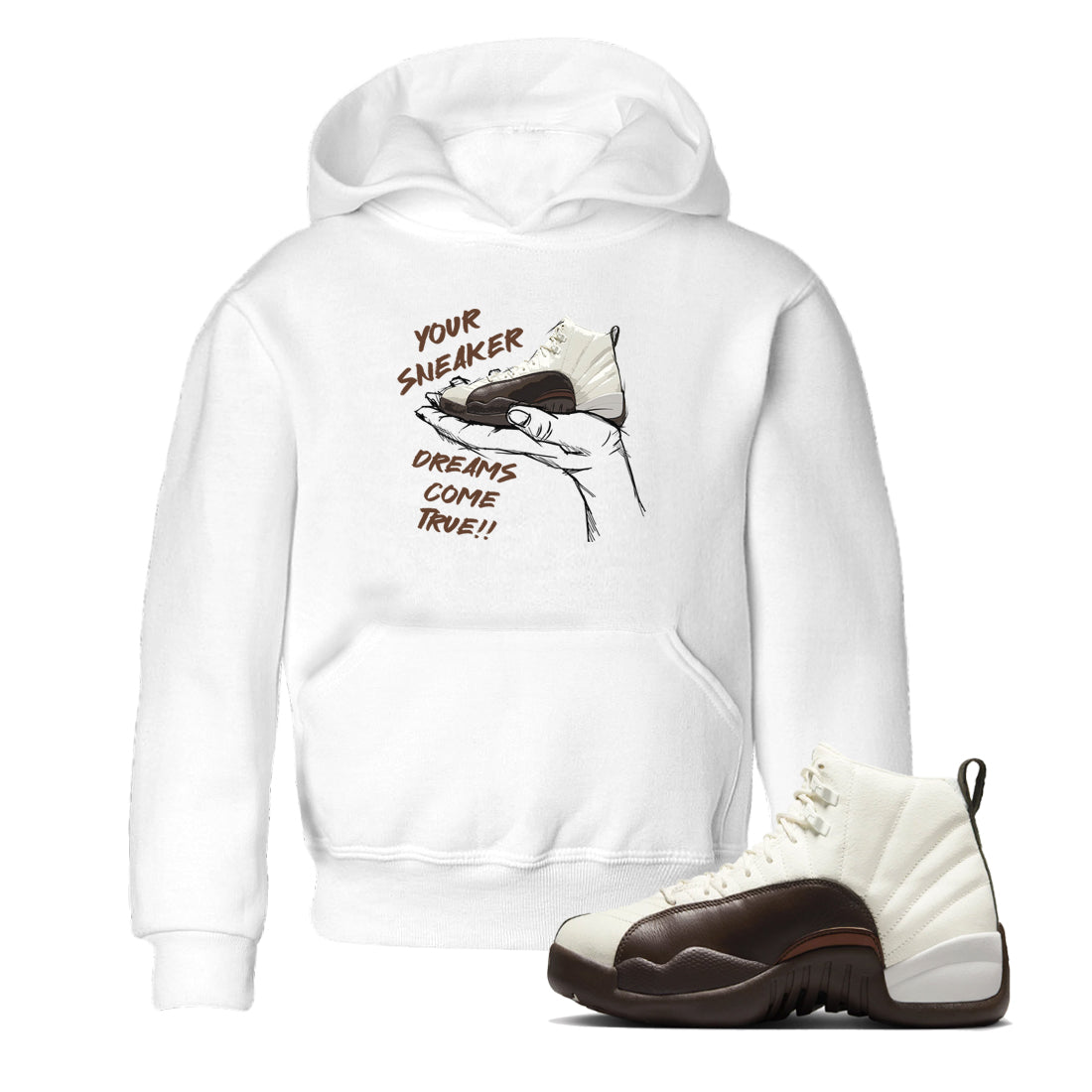 snkmatch Dreams snkmatch Tees Kids - Air Jordan 12 Baroque Brown
