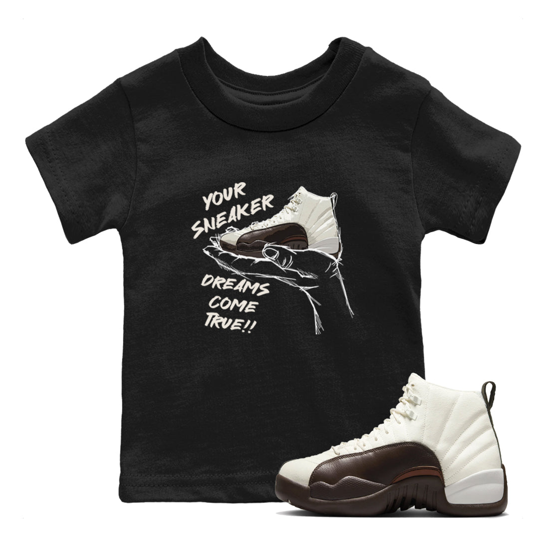 snkmatch Dreams snkmatch Tees Kids - Air Jordan 12 Baroque Brown