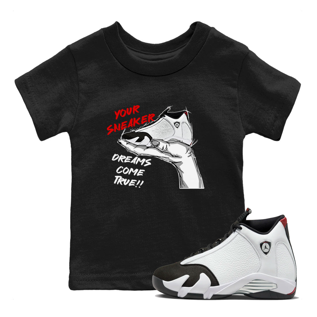 snkmatch Dreams snkmatch Tees Kids - Air Jordan 14 Black Toe