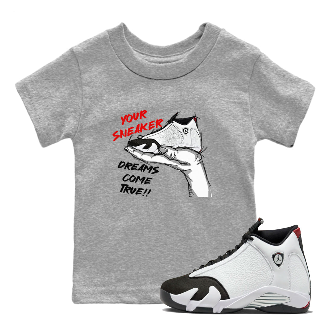 snkmatch Dreams snkmatch Tees Kids - Air Jordan 14 Black Toe