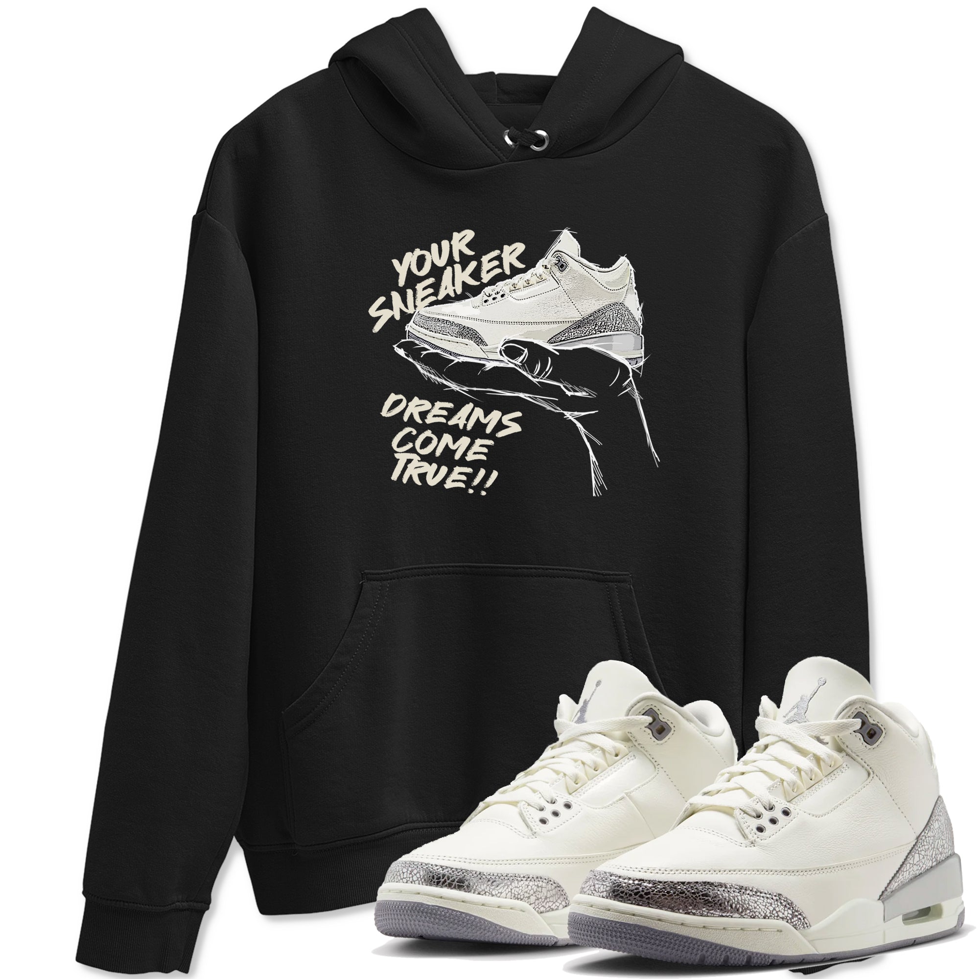 snkmatch Dreams snkmatch Tees - Air Jordan 3 Sail and Cement Grey