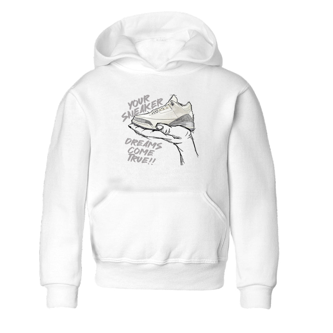 snkmatch Dreams snkmatch Tees Kids - Air Jordan 3 Sail and Cement Grey
